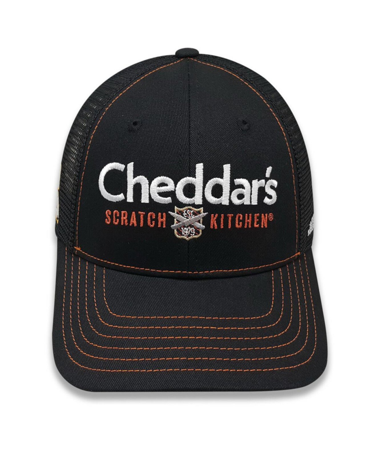 Бейсболка Checkered Flag Sports Мужская чёрная Kyle Busch Cheddar's Trucker регулируемая Checkered Flag Sports