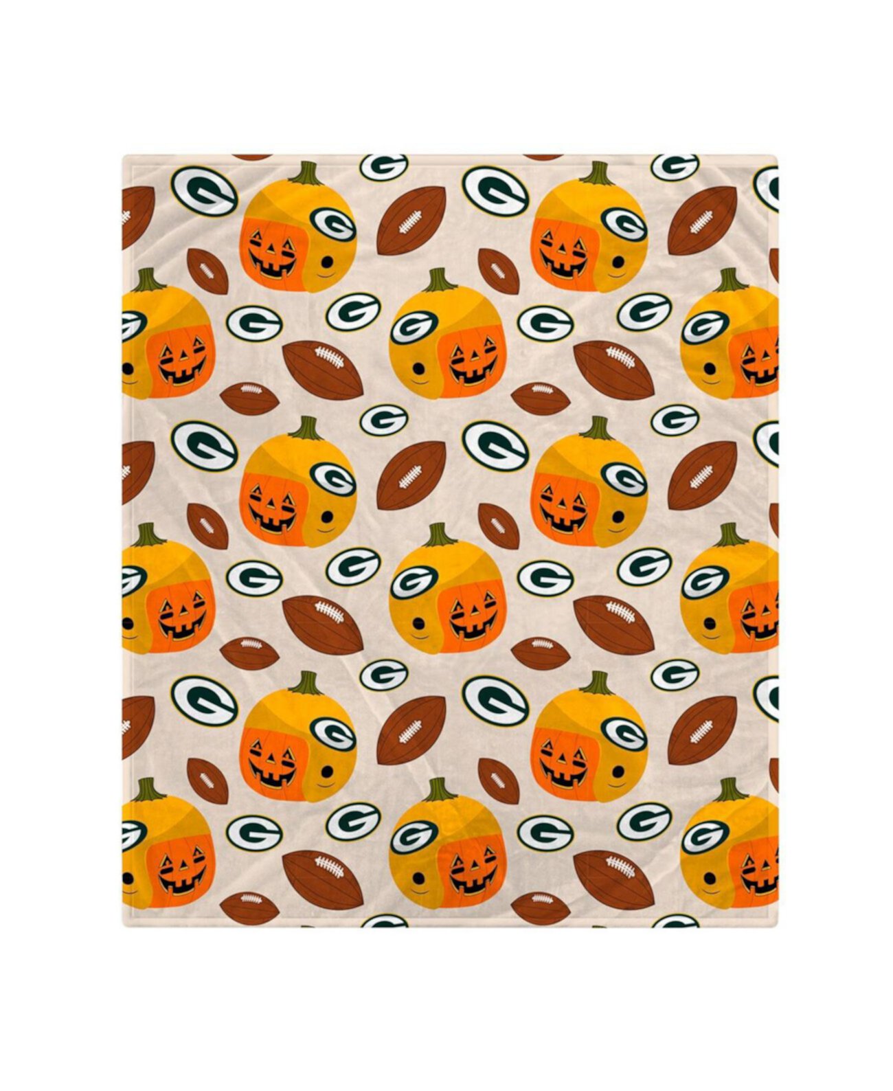 Флисовое одеяло Corral Green Bay Packers размером 60 x 70 дюймов с тыквенным шлемом Pegasus Home Fashions