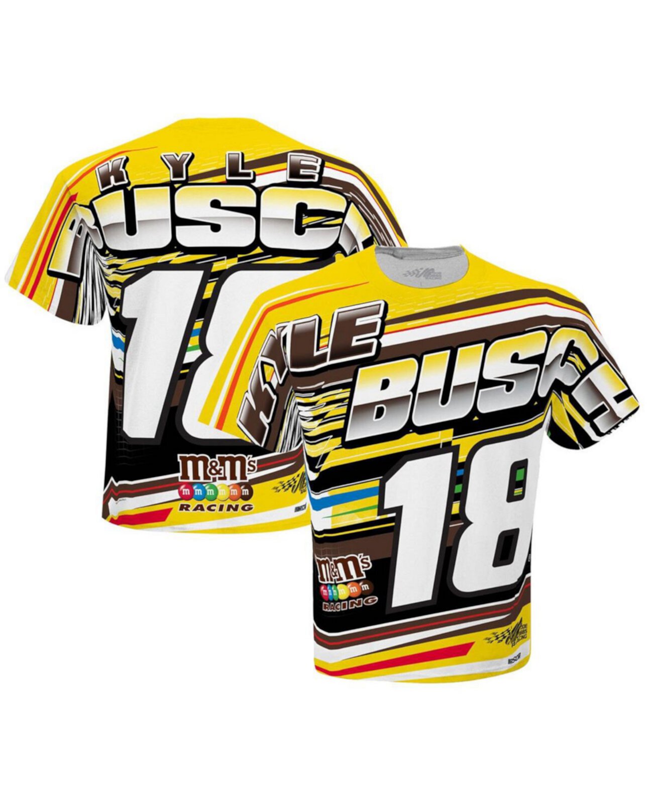 Мужская белая сублимированная футболка Kyle Busch Speedster Joe Gibbs Racing Team Collection