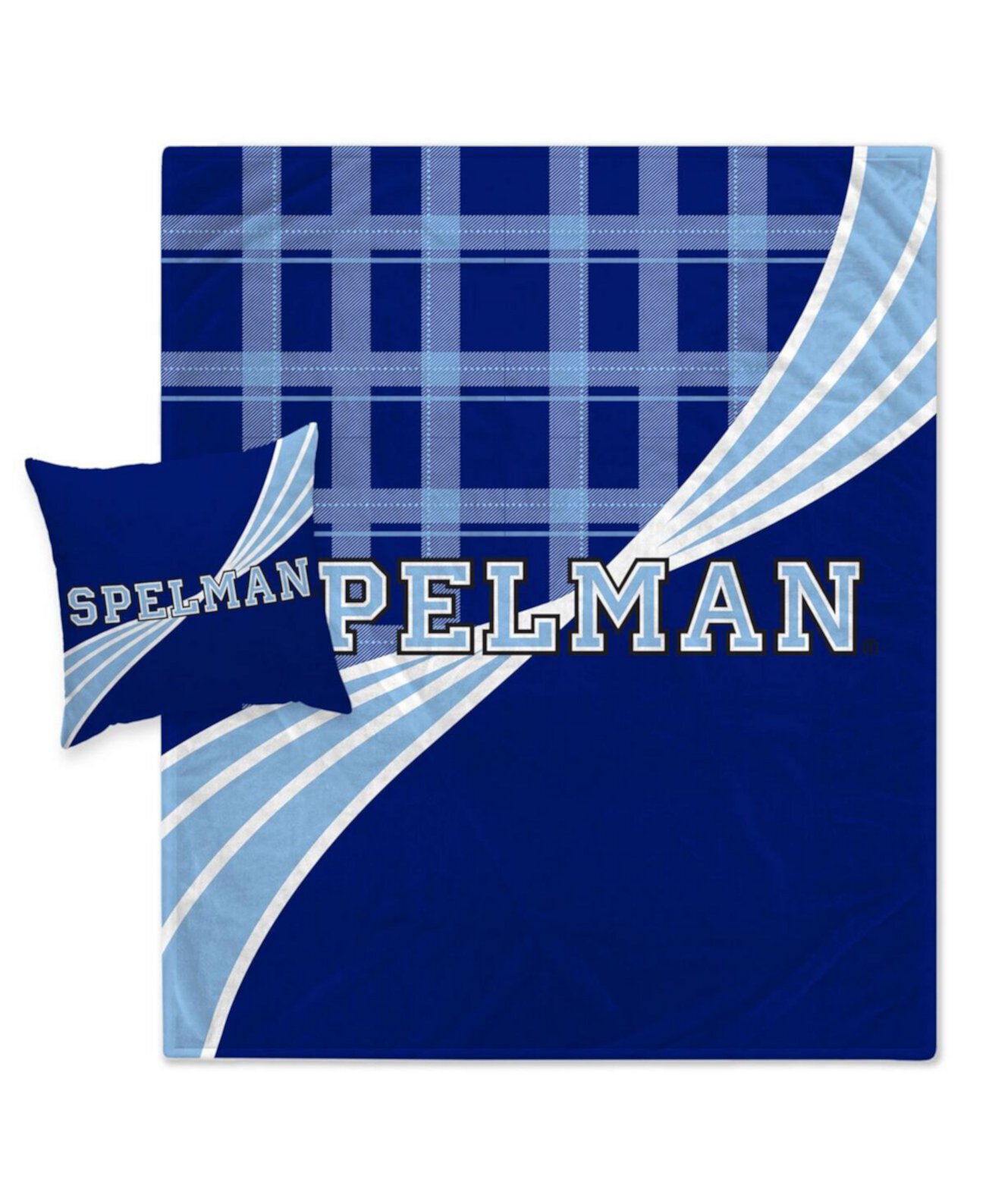 Легкий комбинированный комплект одеяла и подушек в клетку Spelman College Jaguars Plaid Wave Pegasus Home Fashions