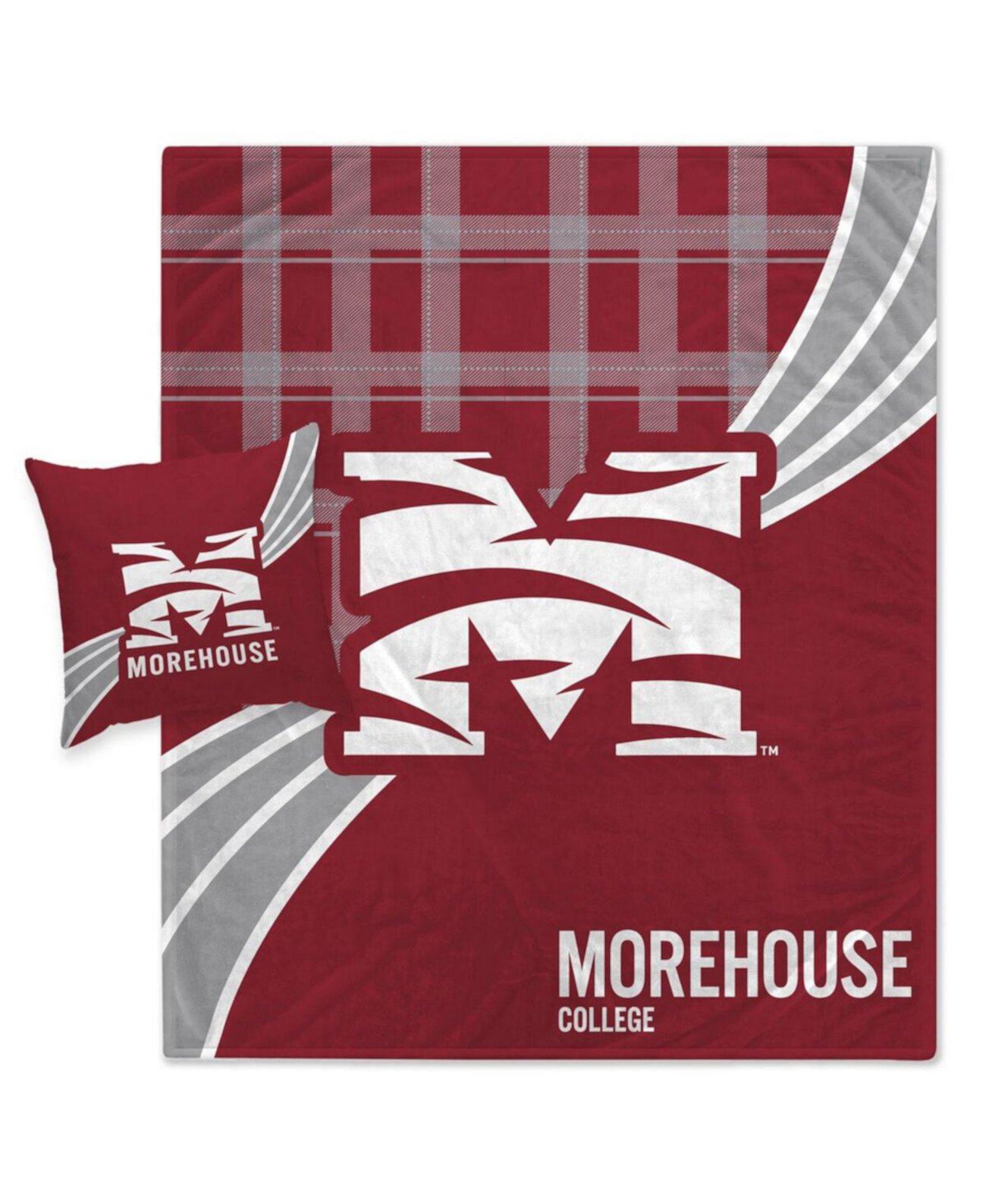 Набор легкий плед и подушка Morehouse Maroon Tigers, 127 x 152 см Pegasus Home Fashions