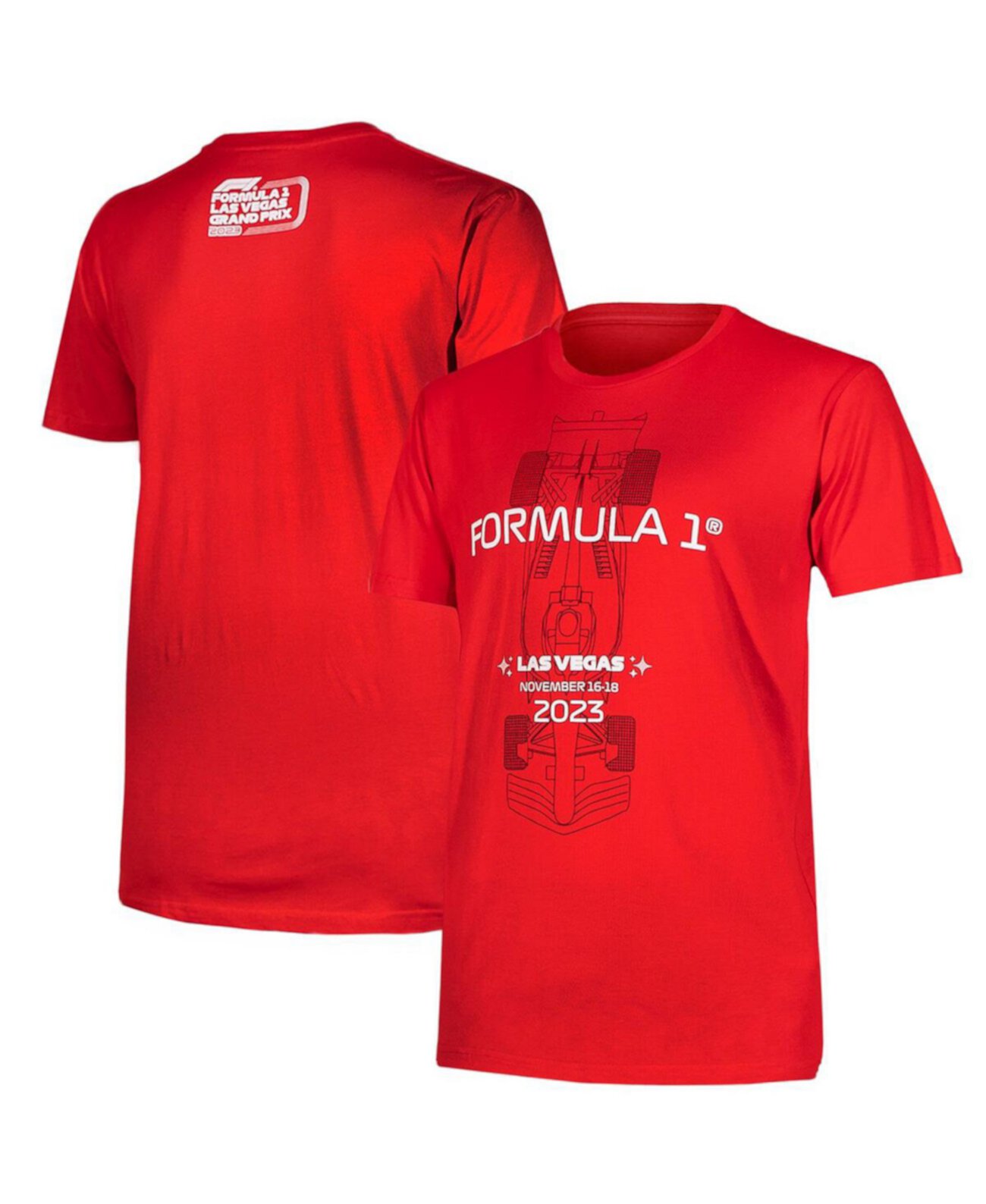 Мужская и женская красная футболка Formula 1 Las Vegas Grand Prix Race Ready Insomniac
