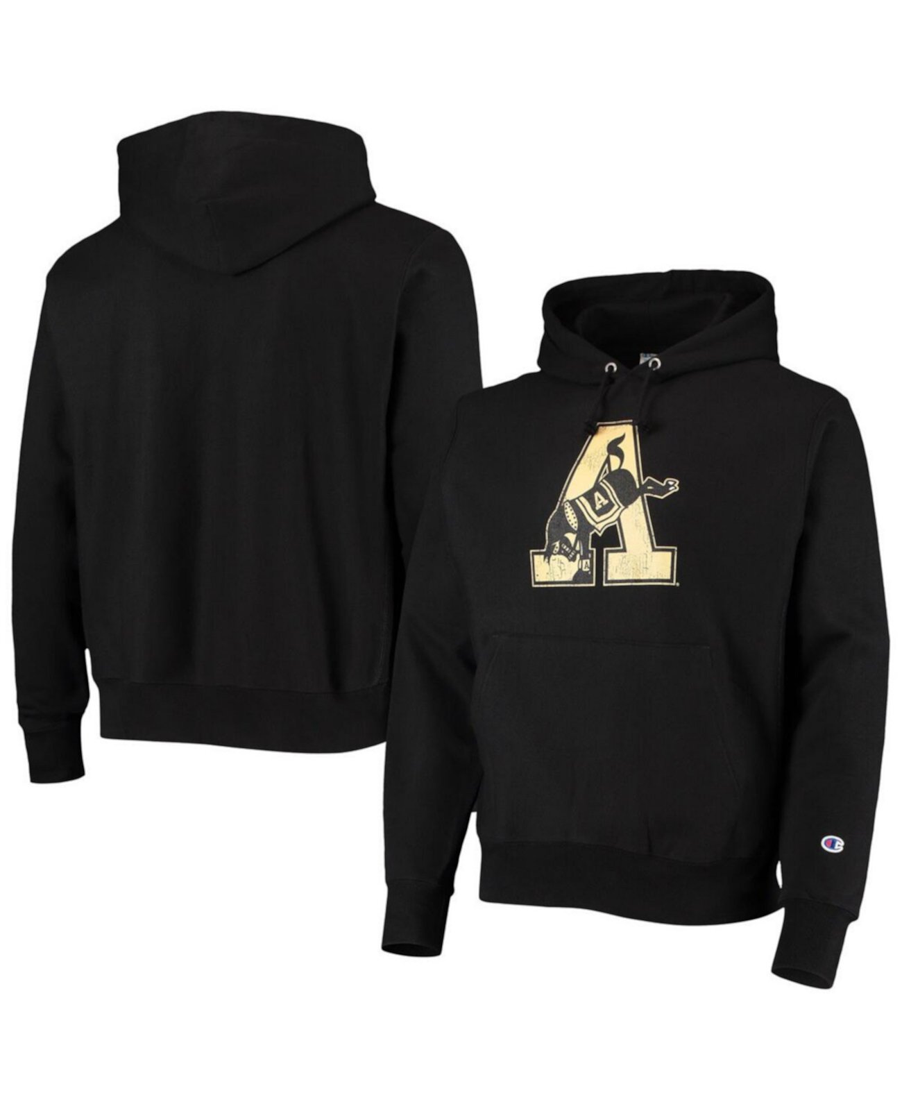 Мужской черный армейский пуловер с капюшоном и логотипом обратного плетения Black Knights Vault Champion