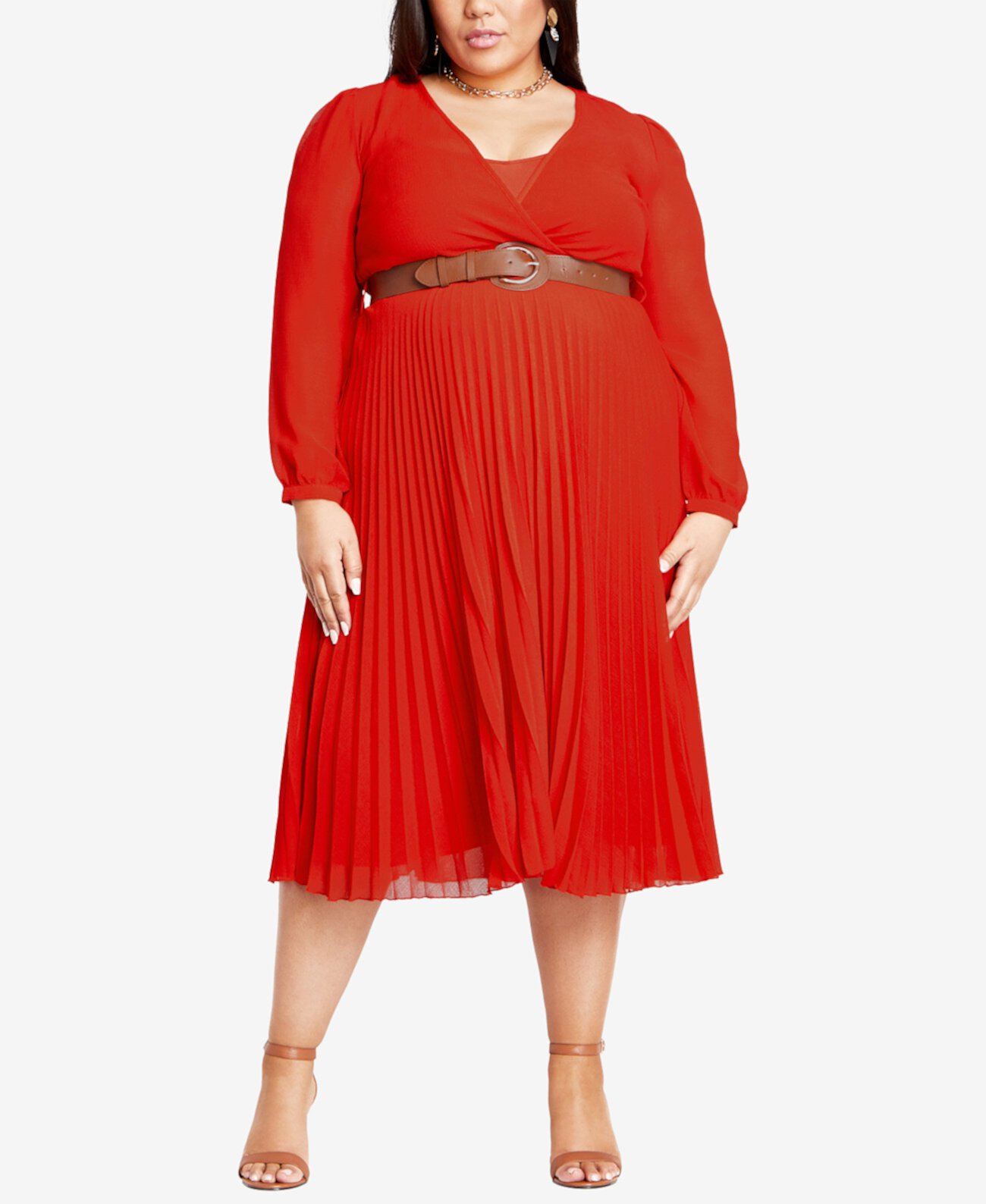 Plus Size Precious Pleat Dress City Chic