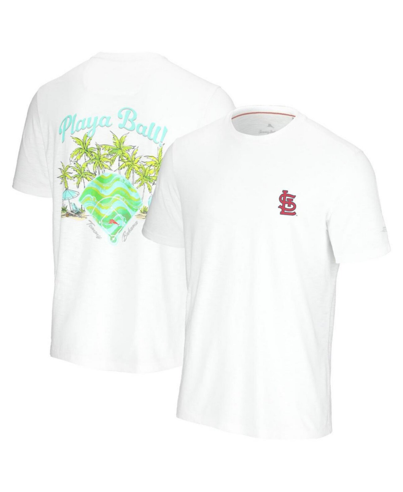 Мужская белая футболка St. Louis Cardinals Playa Ball Tommy Bahama