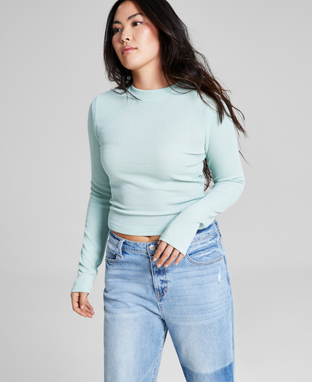 Women's Ribbed Crewneck Long-Sleeve T-Shirt And Now This