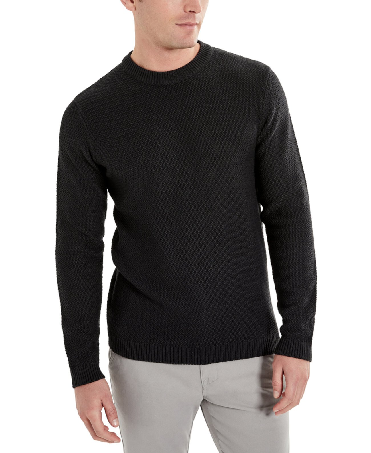 Мужской приталенный свитер с круглым вырезом в стиле попкорн Kenneth Cole