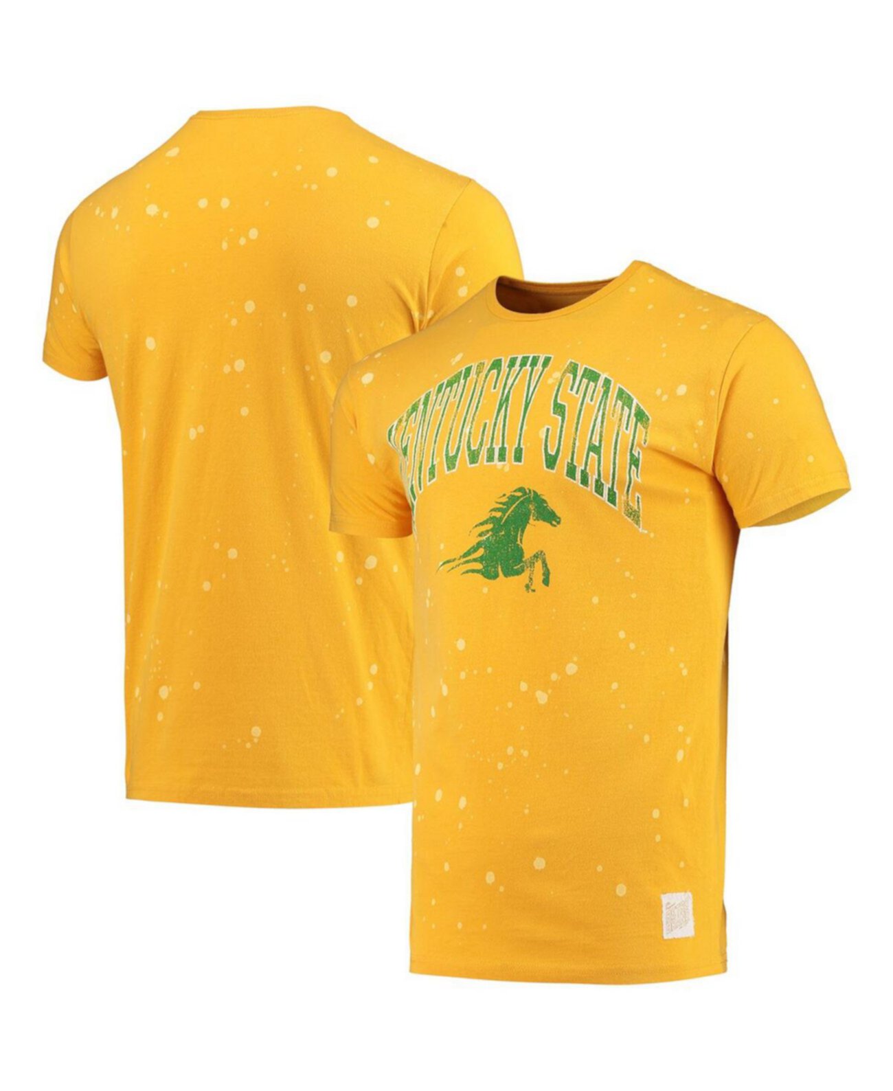 Мужская золотая футболка Kentucky State Thorobreds Bleach Splatter Original Retro Brand