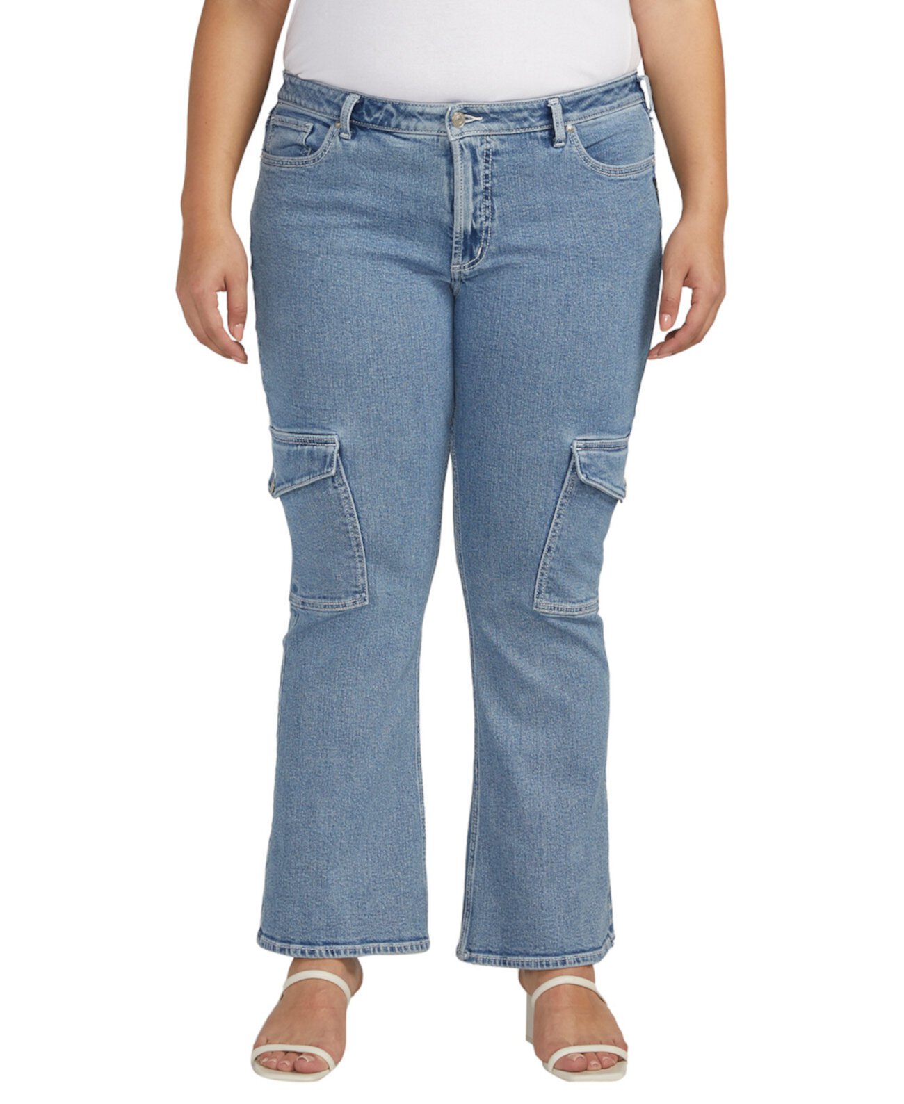 Джинсы больших размеров с карманами-карго Be Low Silver Jeans Co.
