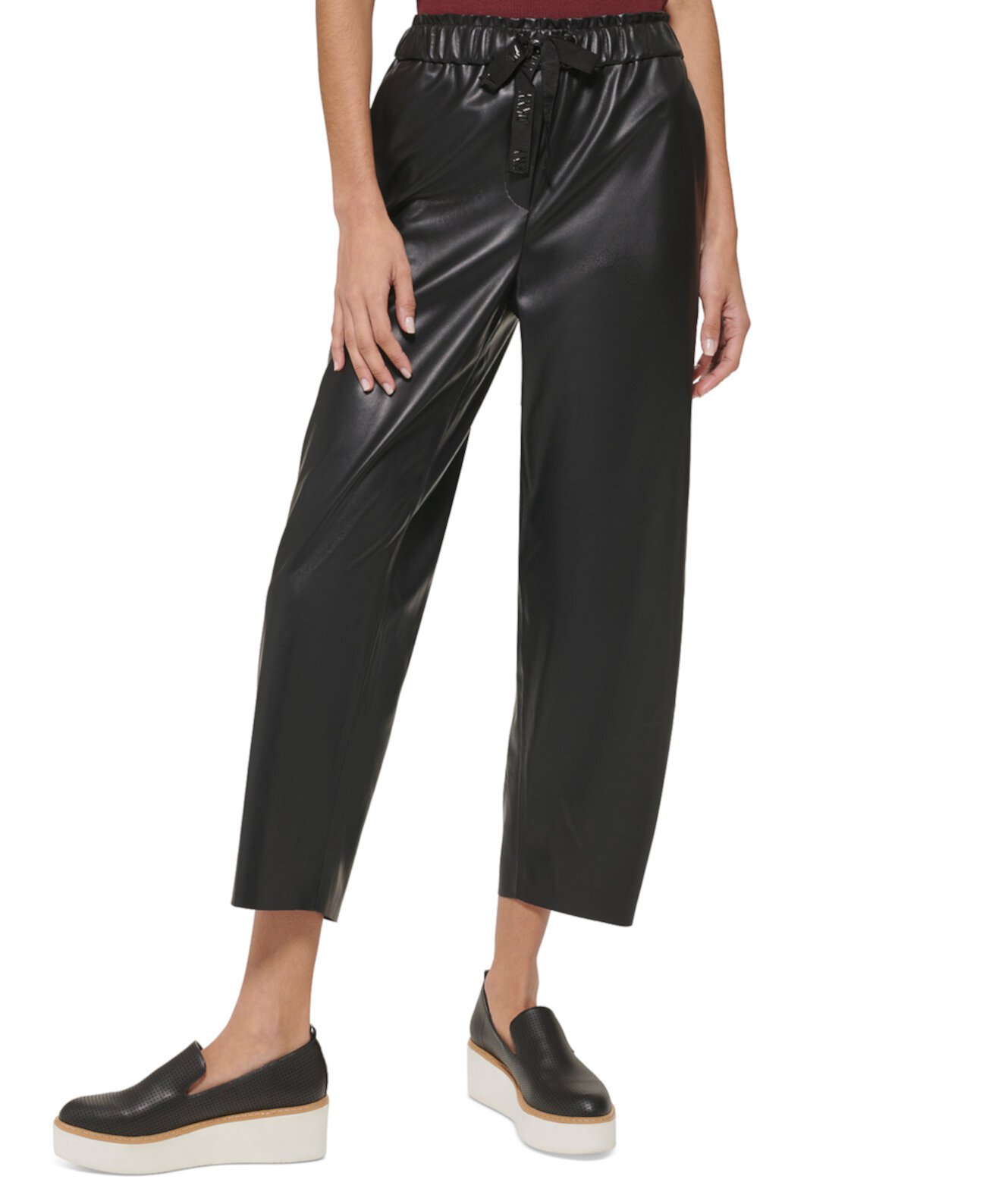 Женские укороченные брюки из искусственной кожи DKNY DKNY