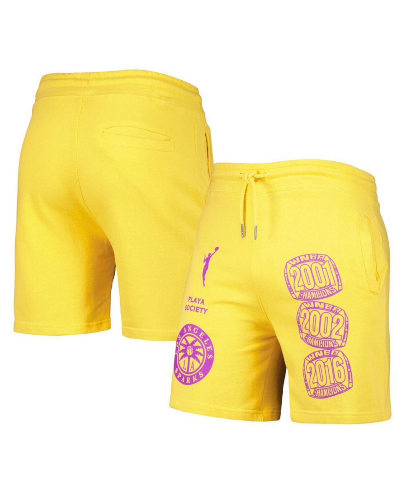 Мужские золотистые шорты с логотипом Los Angeles Sparks Legacy Playa Society