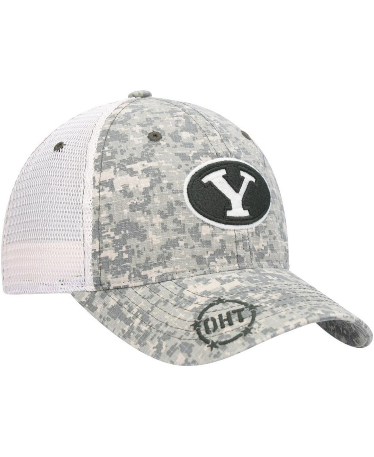 Мужская камуфляжная белая кепка BYU Cougars OHT в военном стиле Appreciation Ranger 2 Trucker Snapback Zephyr