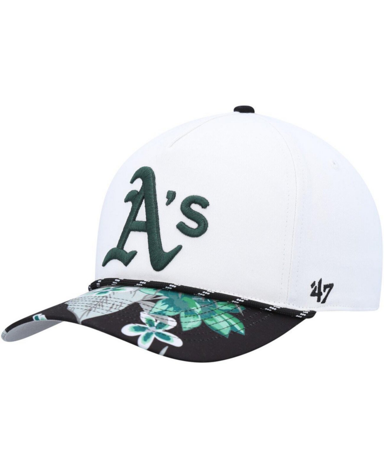 Мужская белая кепка Oakland Athletics Dark Tropic Hitch Snapback '47 Brand