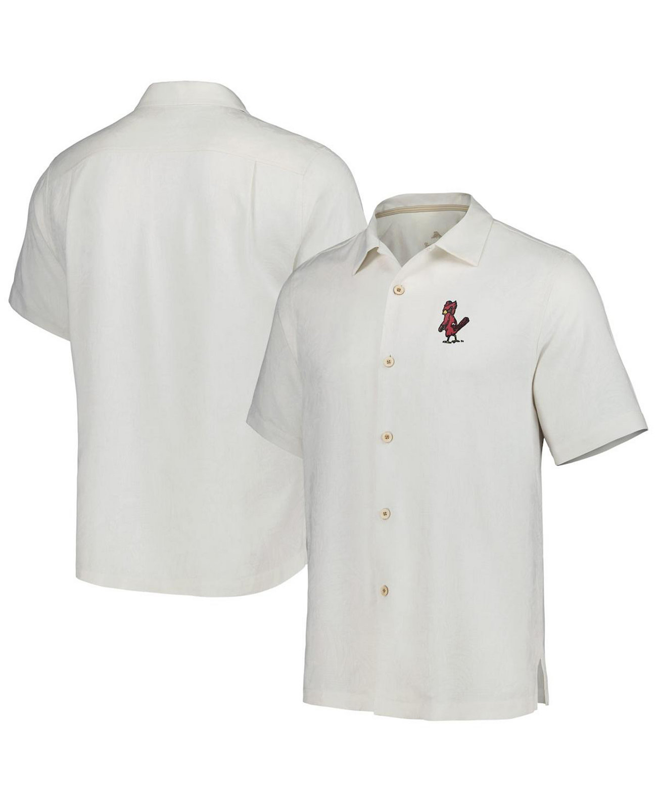 Мужская белая рубашка Tommy Bahama с вышивкой St. Louis Cardinals, 100% шёлк Tommy Bahama