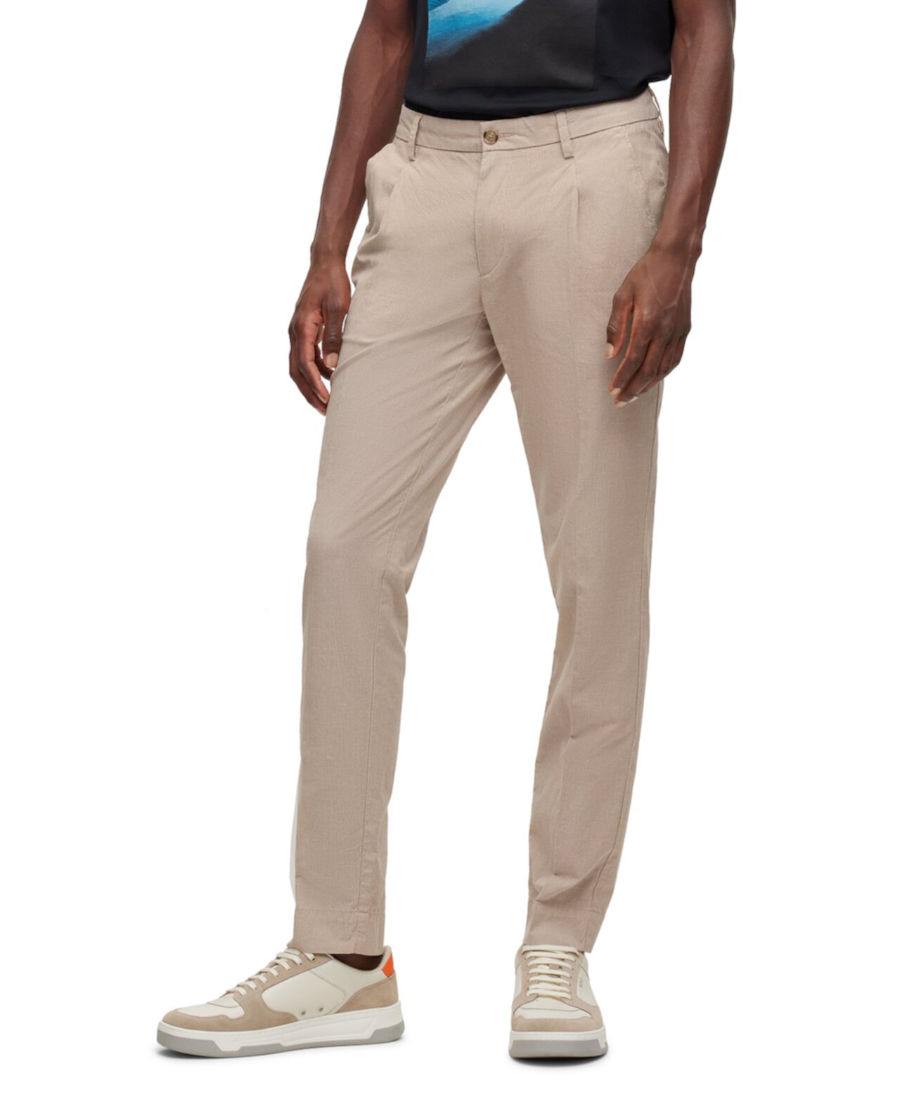 Мужские брюки узкого кроя с рисунком BOSS