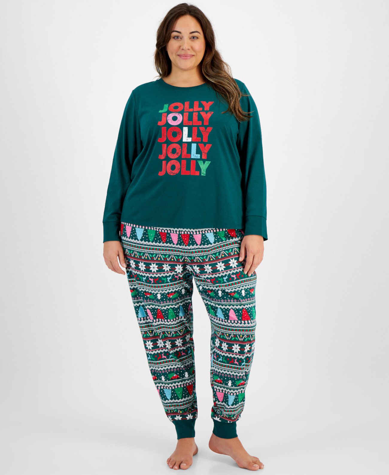 Plus Size Mix It Jolly Fair Pajamas Set, Created for Macy's Family Pajamas