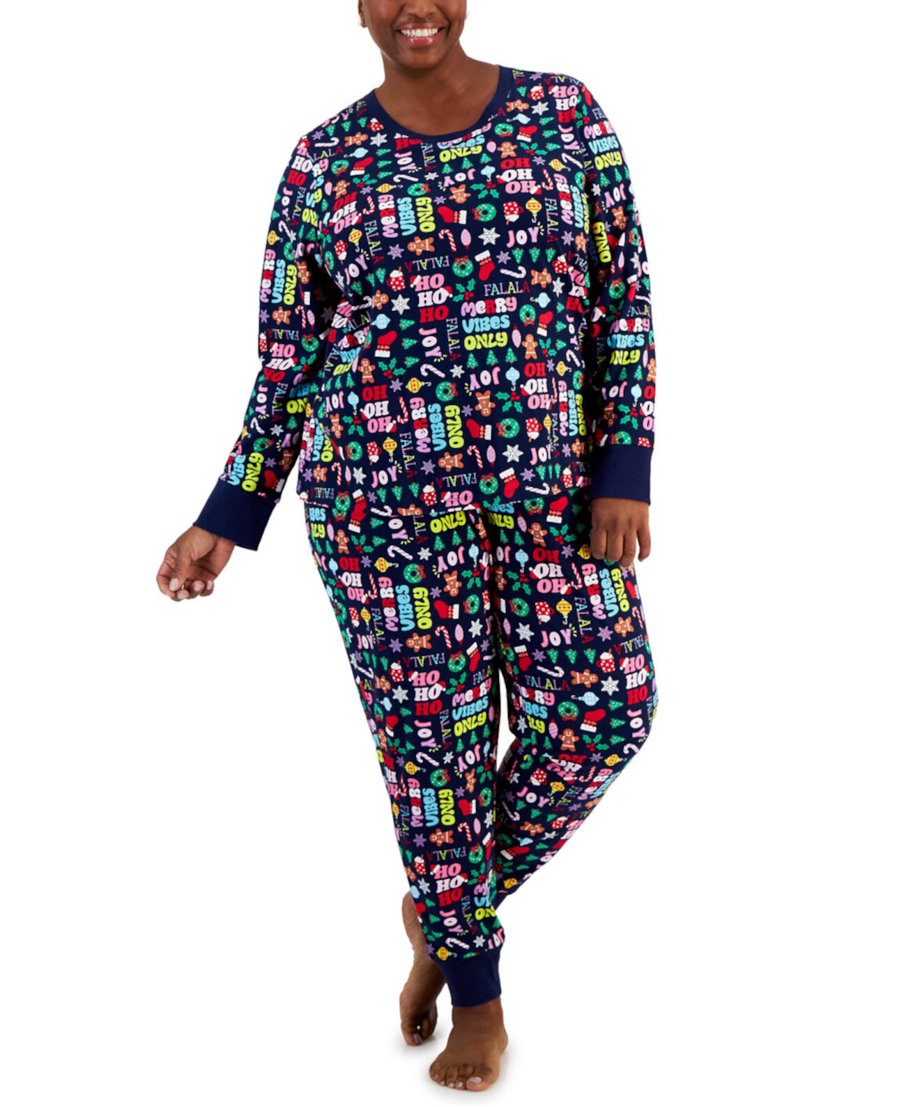 Plus Size Holiday Toss Cotton Pajamas Set, Created for Macy's Family Pajamas