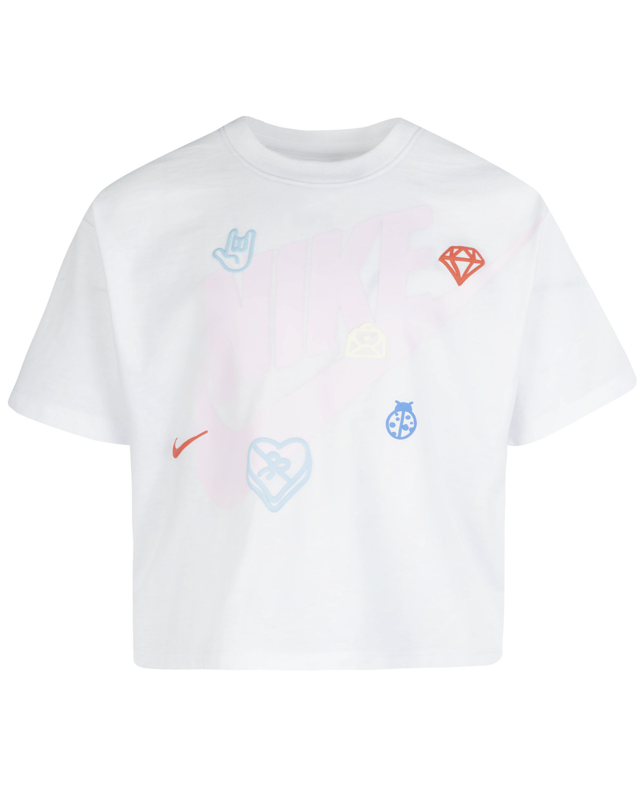 Свободная футболка с короткими рукавами для маленьких девочек Love Icon Nike