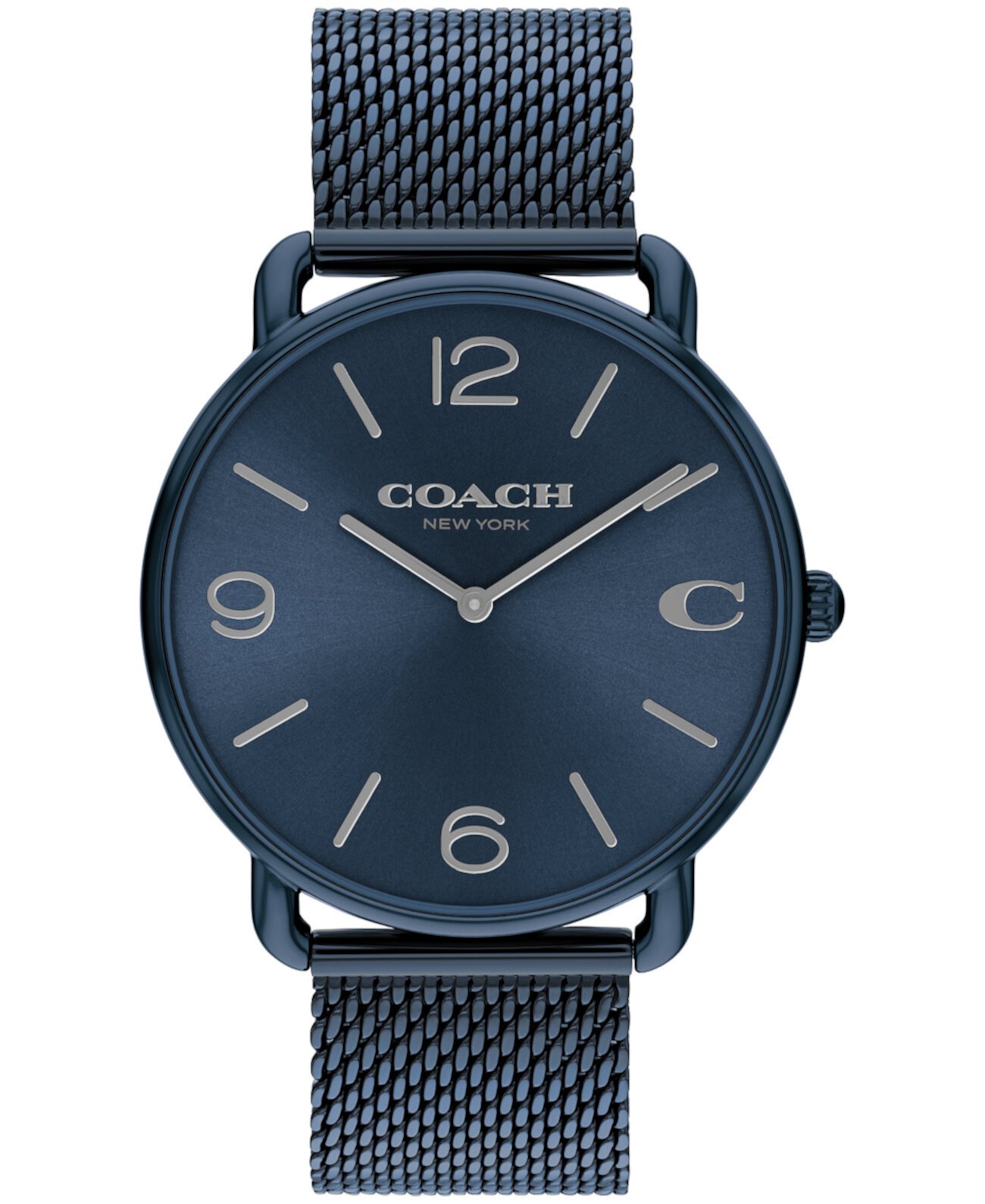 Часы Elliot унисекс с сетчатым браслетом из нержавеющей стали, синие, 41 мм COACH
