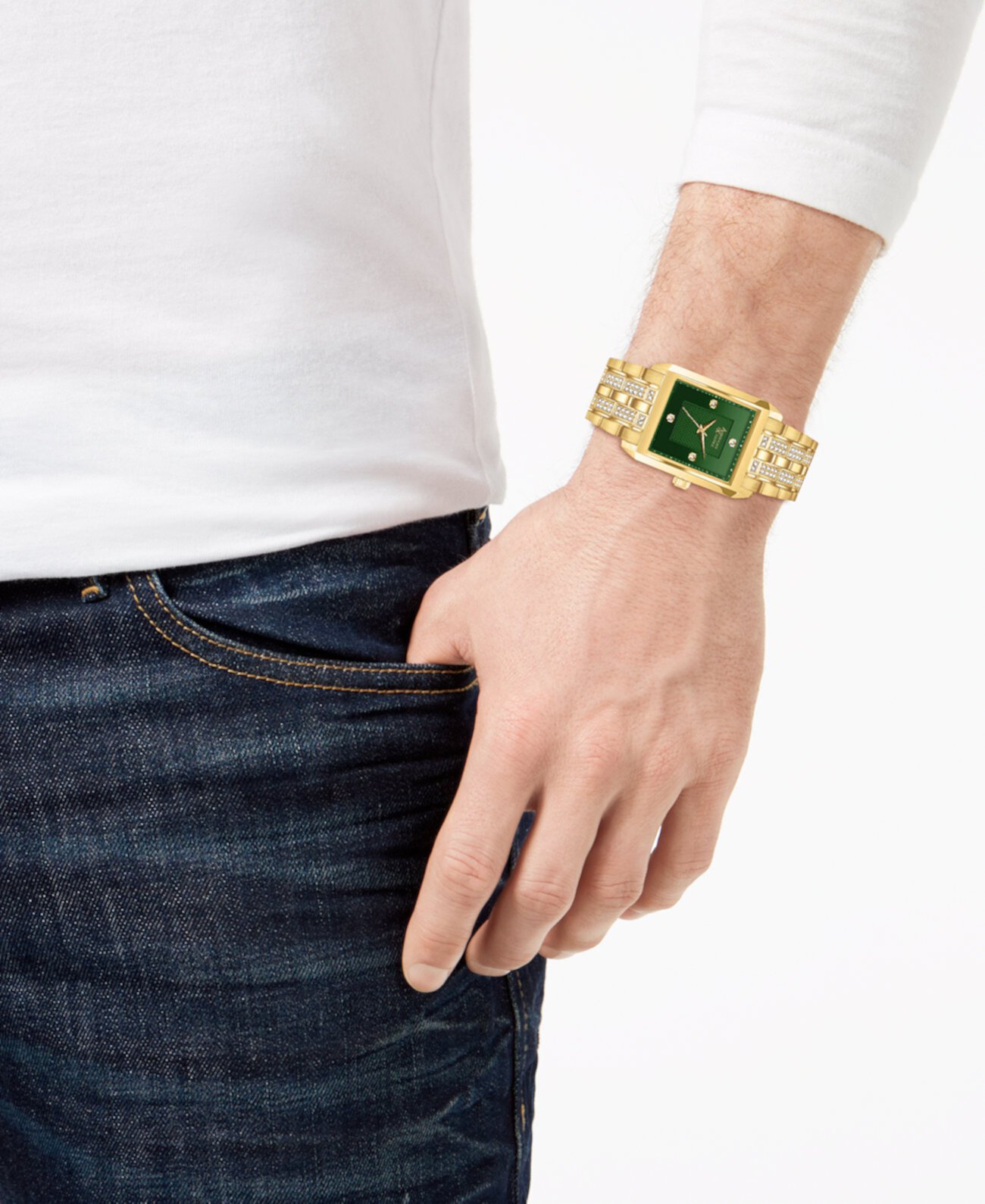 Мужские часы-браслет с кристаллами, подарочный набор 33 мм American Exchange