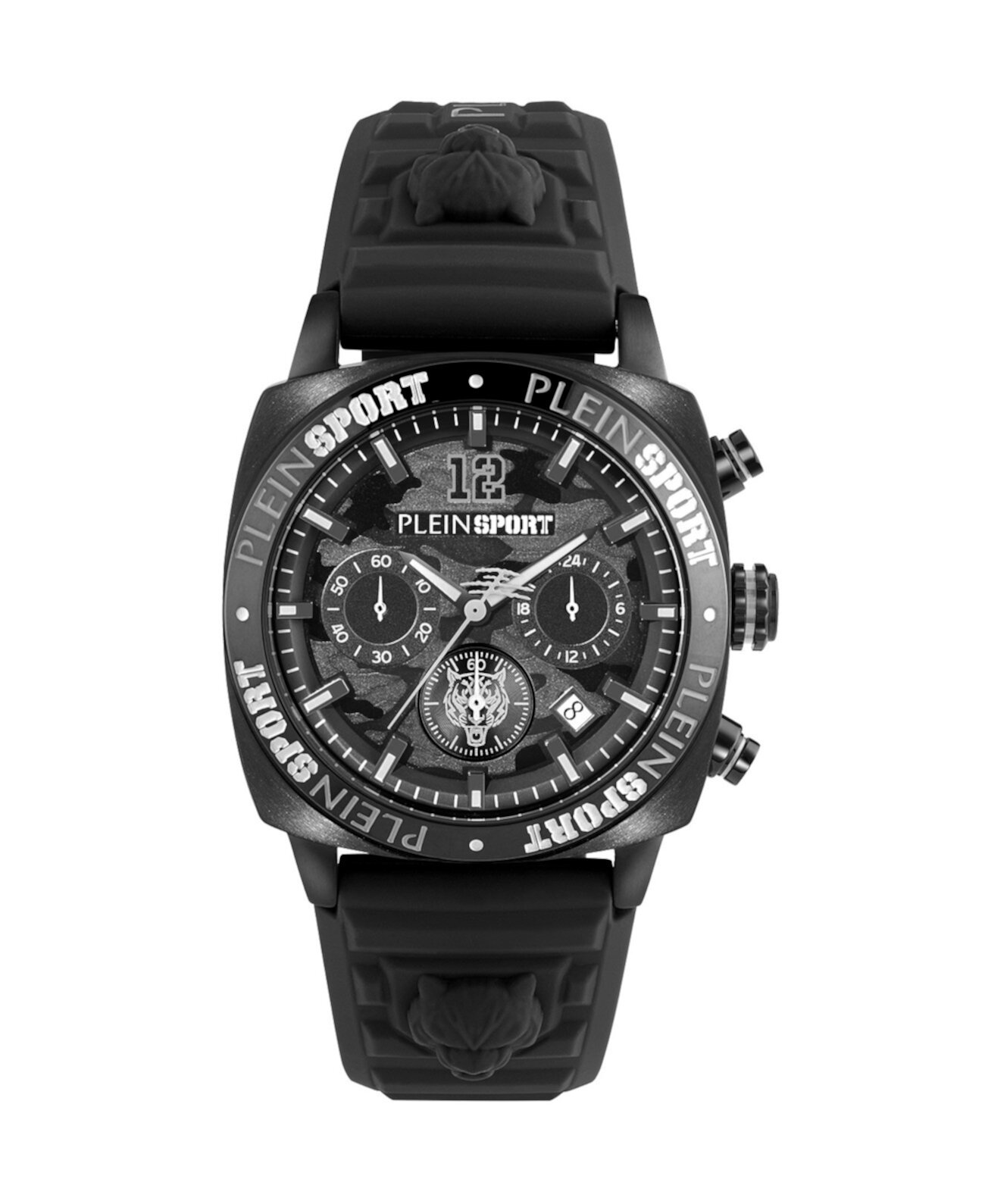 Мужские часы Wildcat с черным силиконовым ремешком, 40 мм Plein Sport