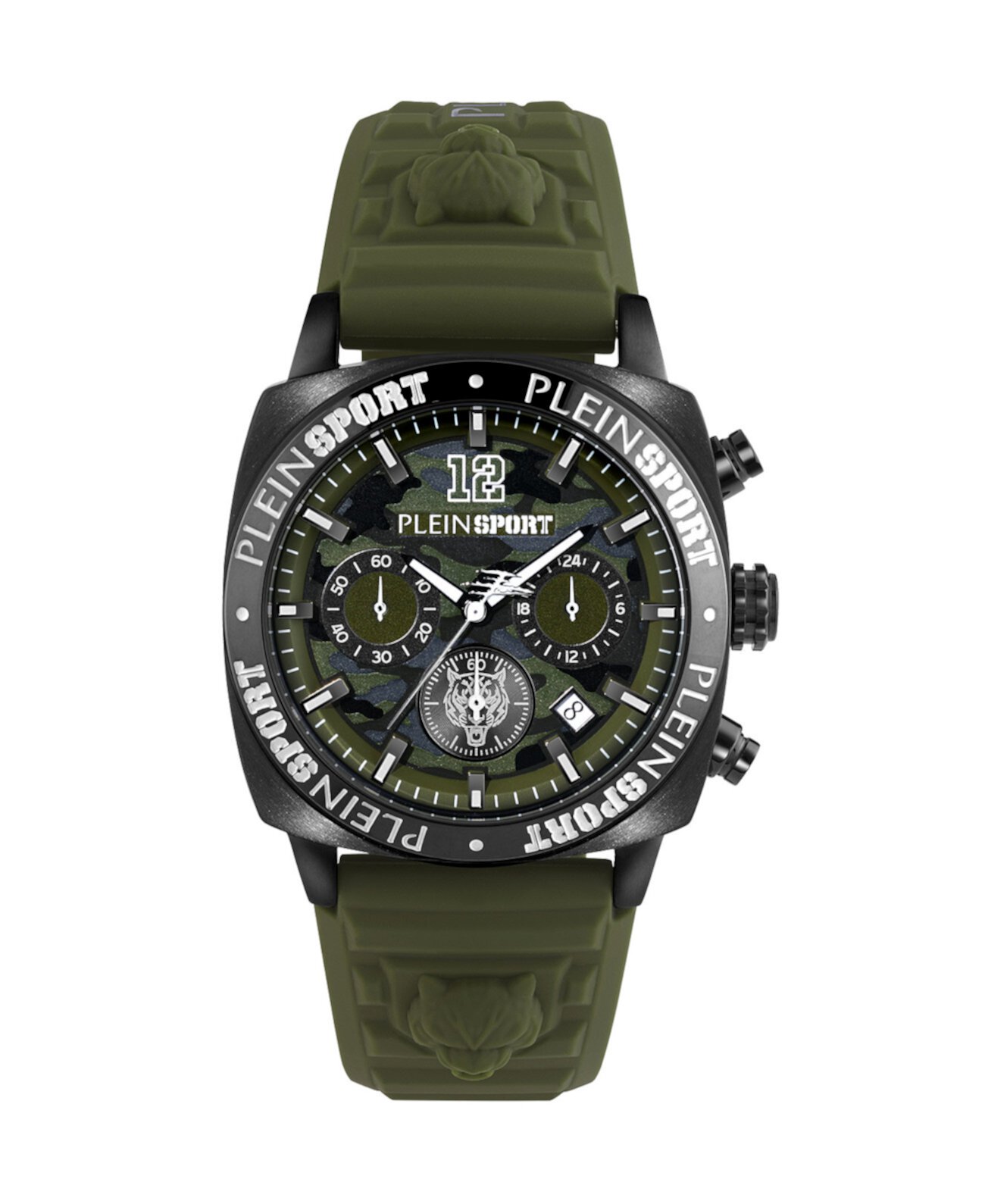 Мужские часы Wildcat с зеленым силиконовым ремешком, 40 мм Plein Sport