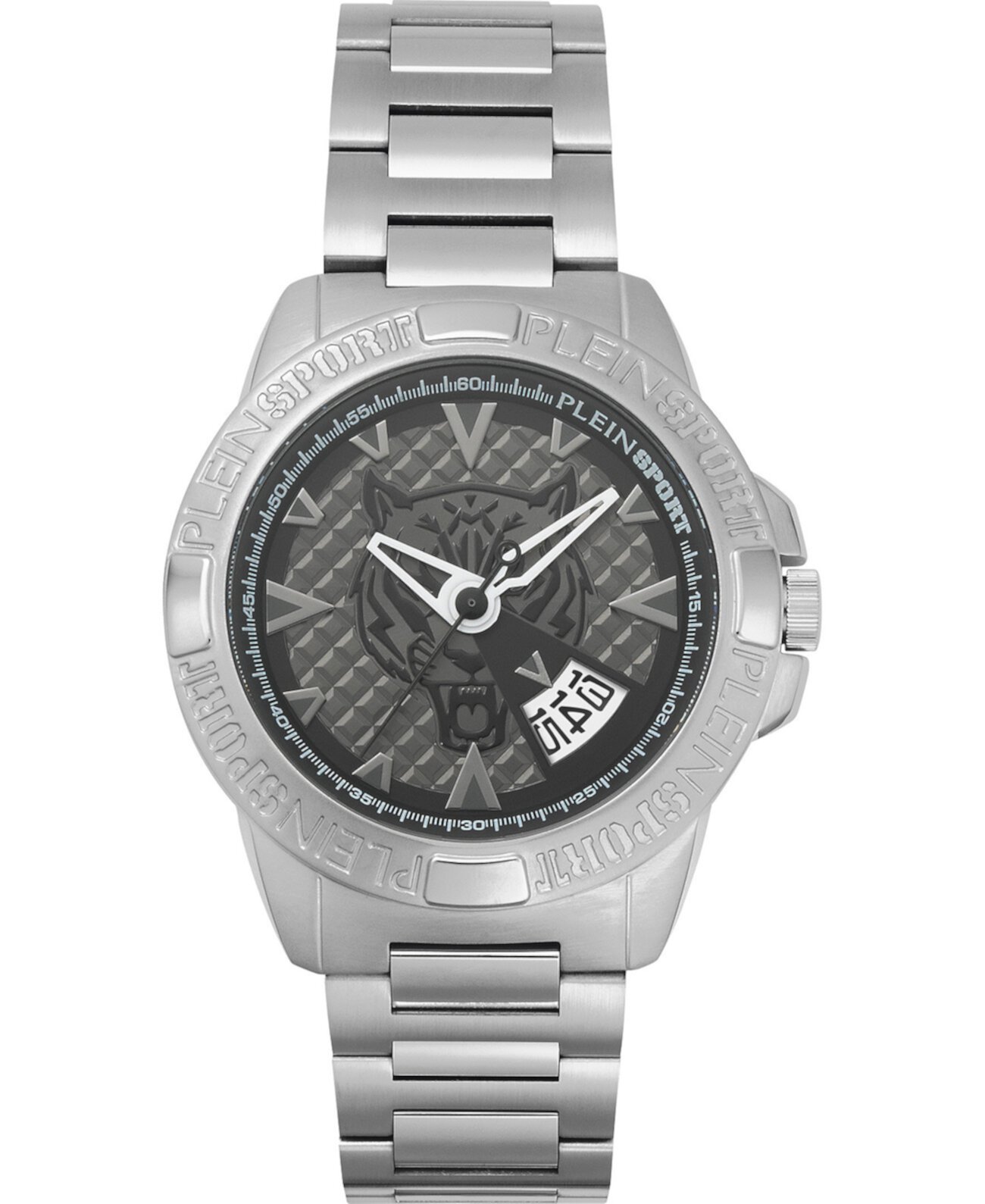 Мужские часы Touchdown серебристого цвета с браслетом из нержавеющей стали, 44 мм Plein Sport
