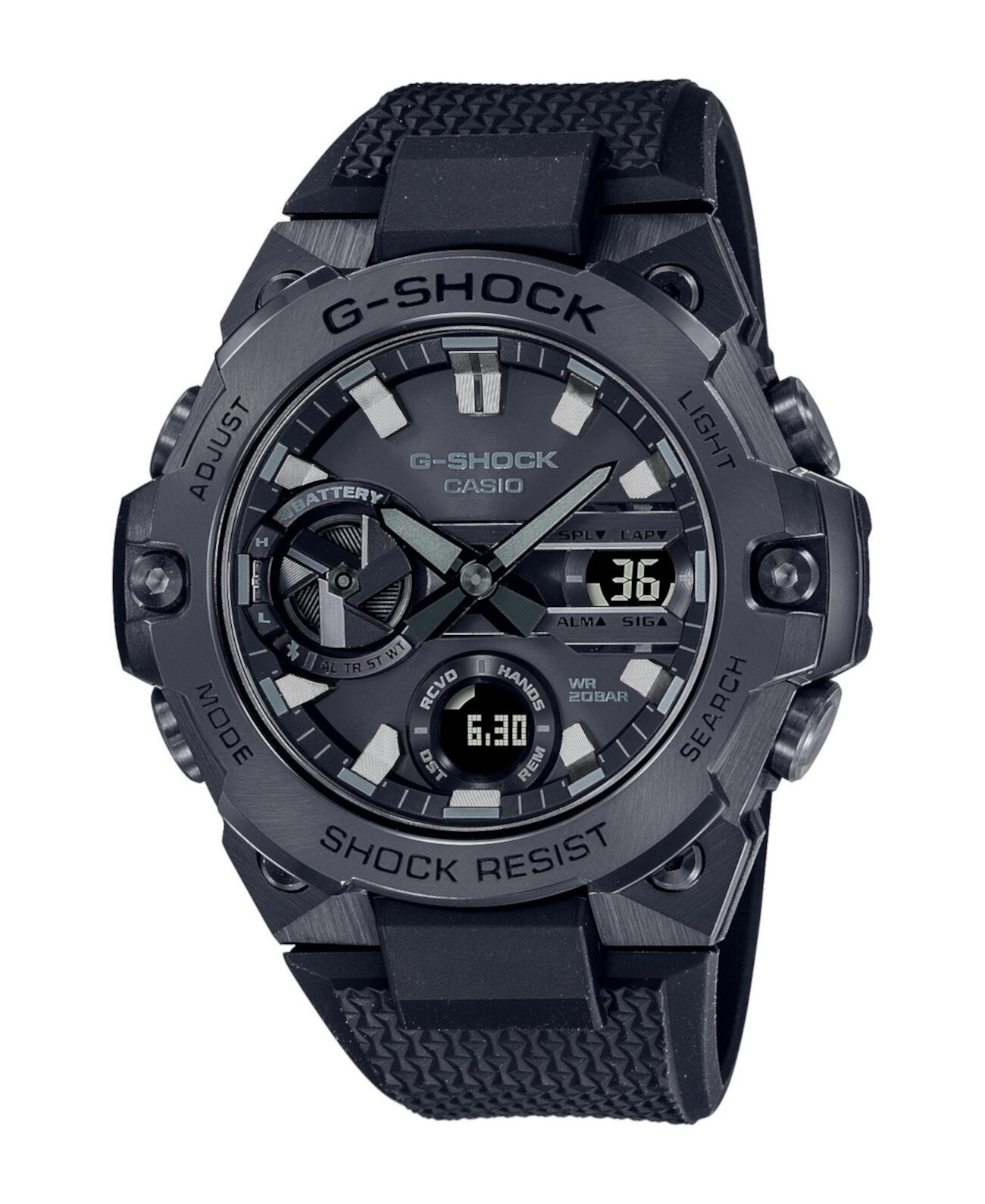Мужские аналоговые цифровые часы из черной смолы, 49,6 мм, GSTB400BB-1A G-Shock