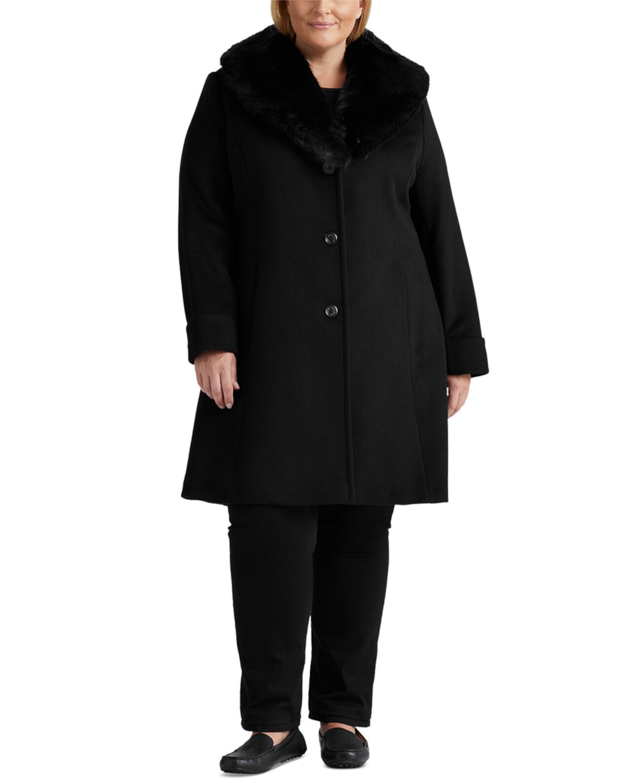 Женское пальто больших размеров с отделкой из искусственного меха LAUREN Ralph Lauren