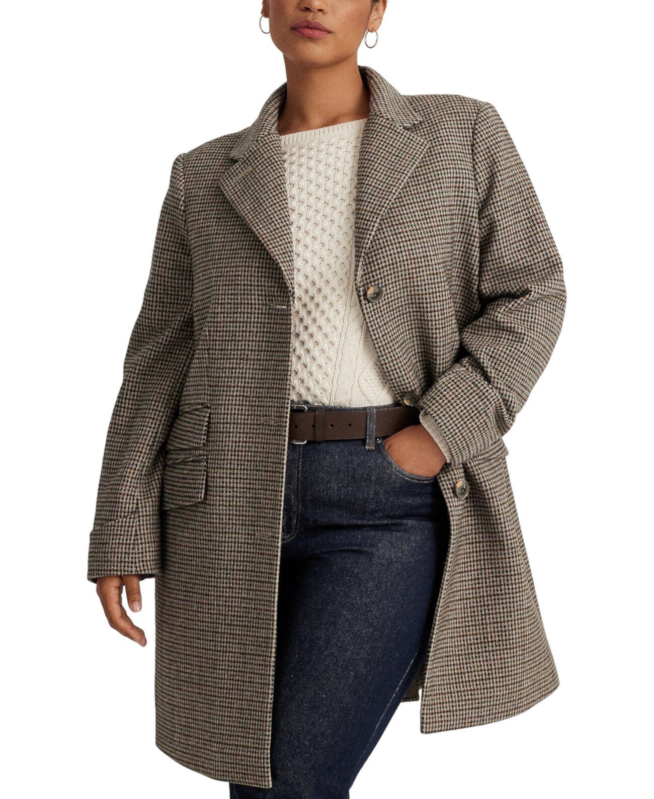 Женское Пальто Плюс Размер с Классическим Воротником LAUREN Ralph Lauren из Шерсти и Пальто LAUREN Ralph Lauren