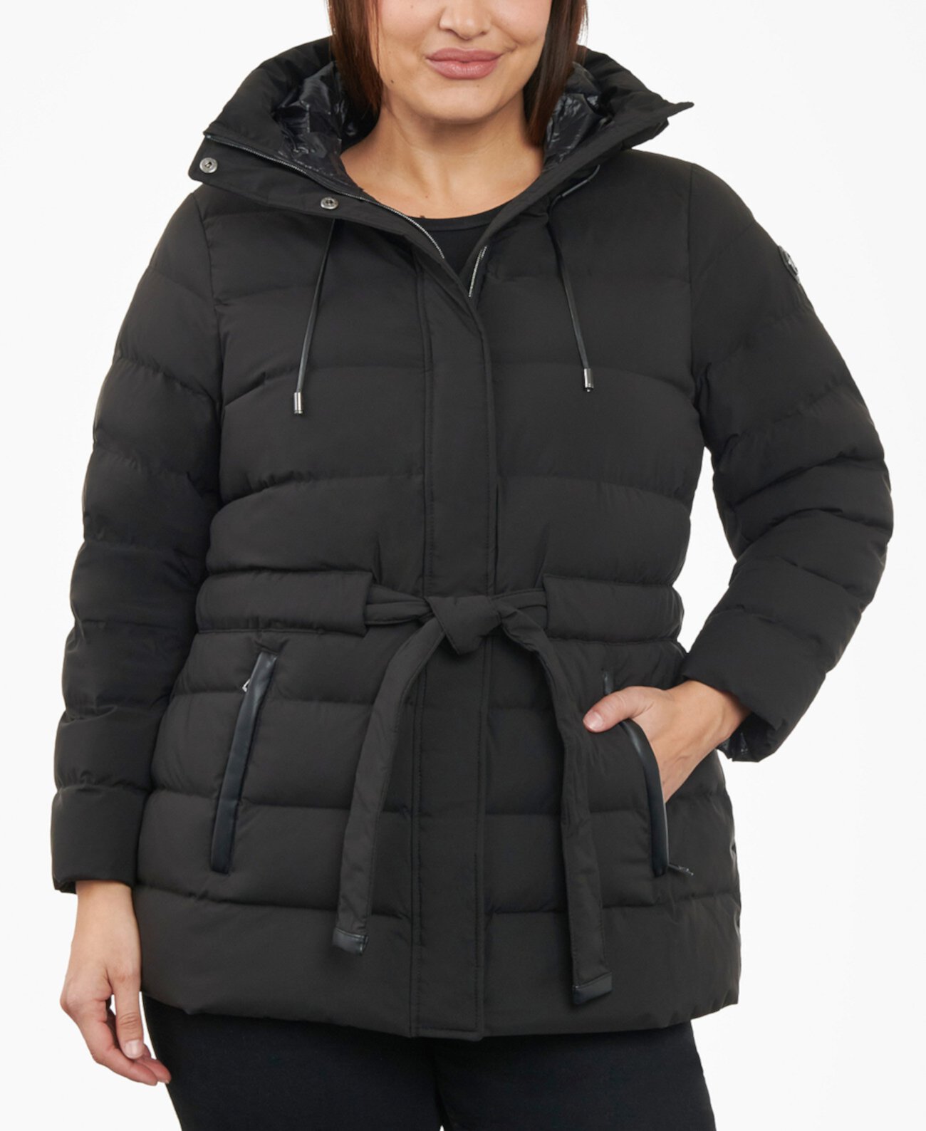 Женское Пальто Большого Размера Michael Kors Belted Packable Puffer Coat Michael Kors
