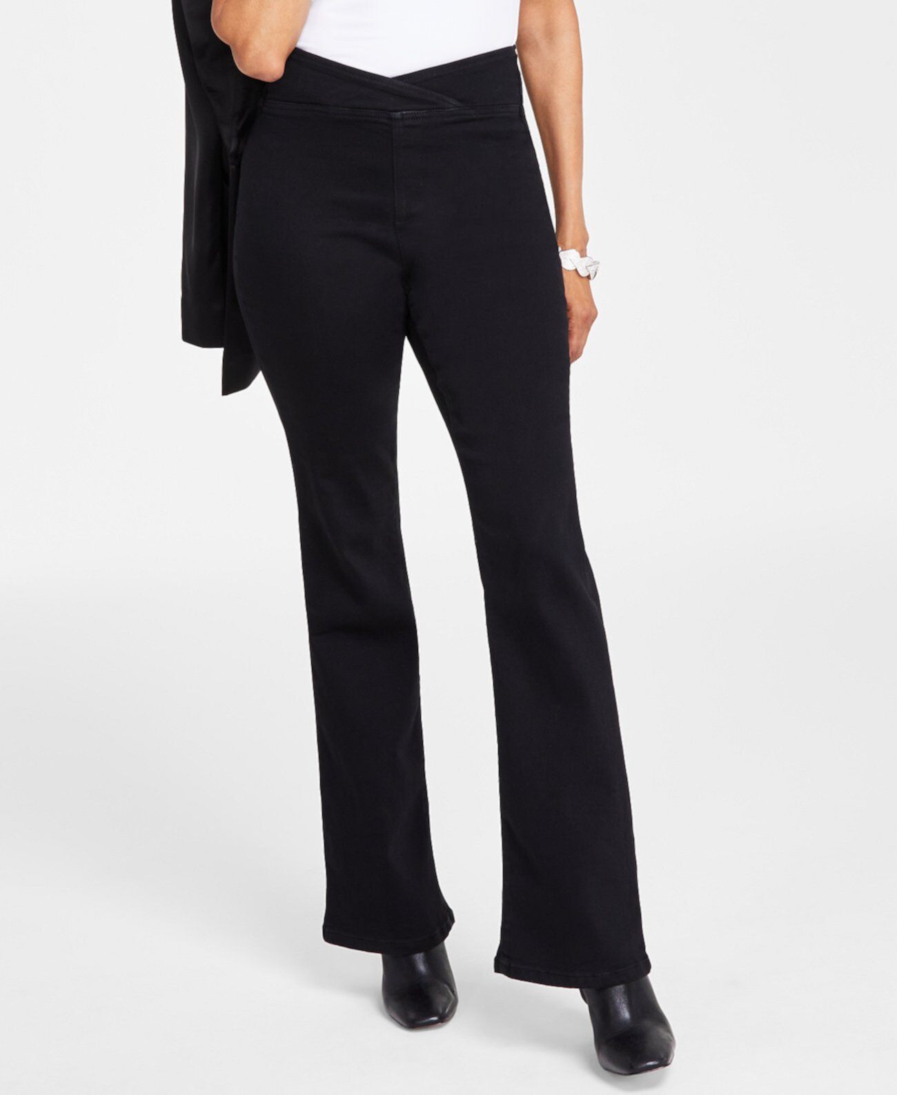 Женские джинсы без застежки с высокой посадкой и асимметричной талией, созданные для Macy's I.N.C. International Concepts