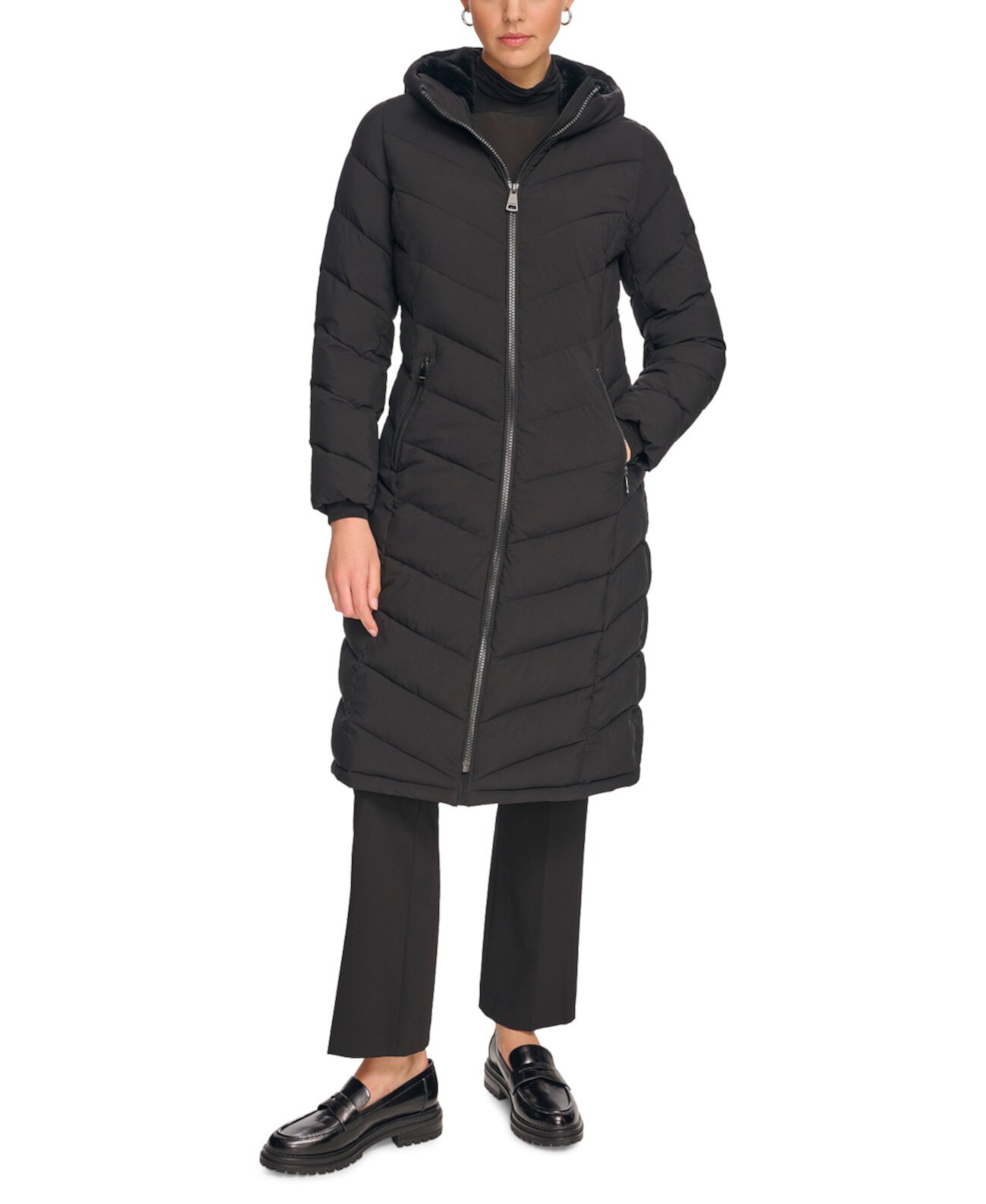 Женское Удлиненное Пуховое Пальто с Капюшоном Calvin Klein Calvin Klein