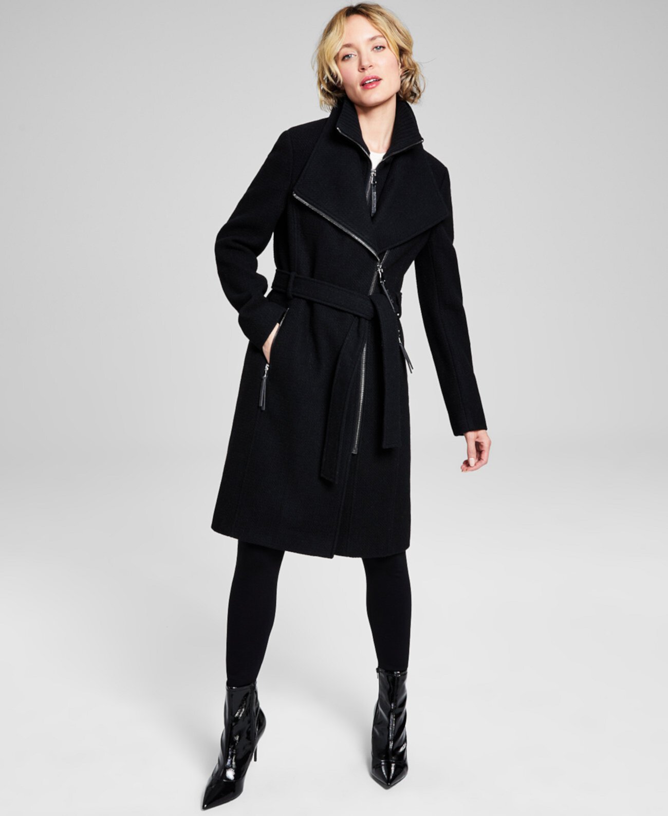 Женское Пальто из Шерстяной Смеси с Поясом Calvin Klein Calvin Klein