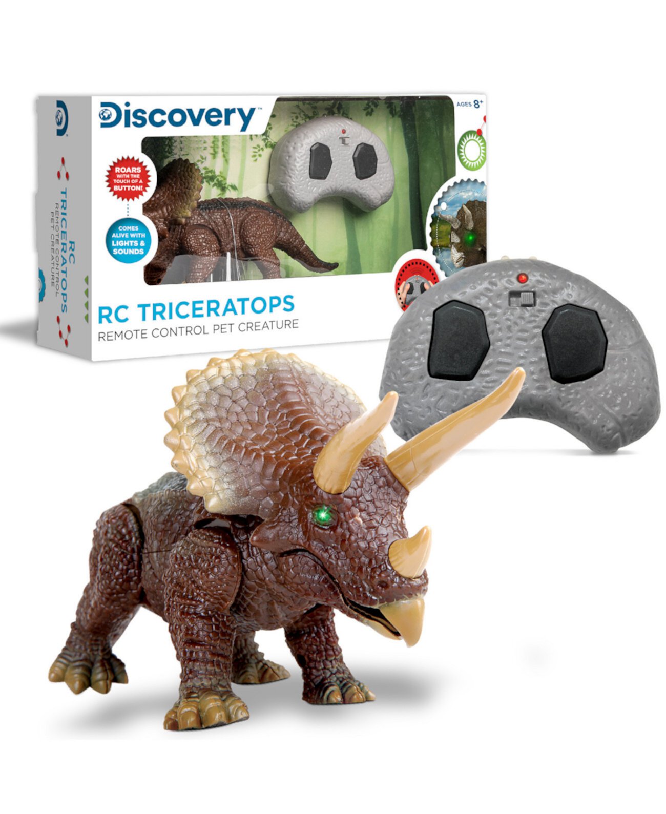 Discovery RC Трицератопс Светодиодная инфракрасная игрушка с дистанционным управлением Discovery