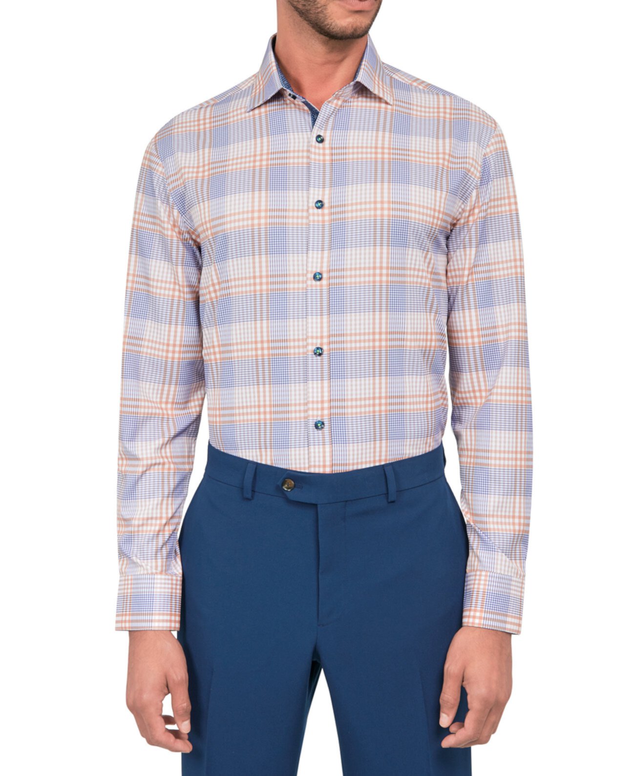 Мужская классическая рубашка стандартного кроя без железа с клетчатым принтом Society of Threads