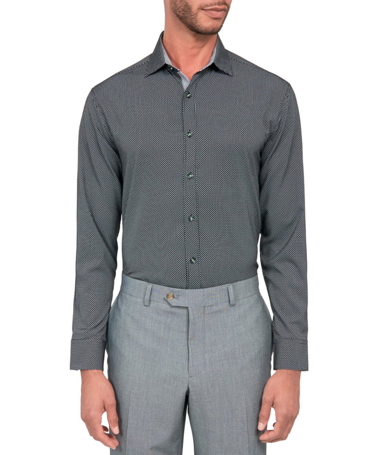 Мужская классическая рубашка стандартного кроя без железа с принтом в горошек Society of Threads