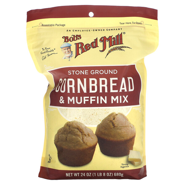 Смесь кукурузного хлеба и маффинов из каменного молотого теста, 1 фунт 8 унций (680 г) Bob's Red Mill