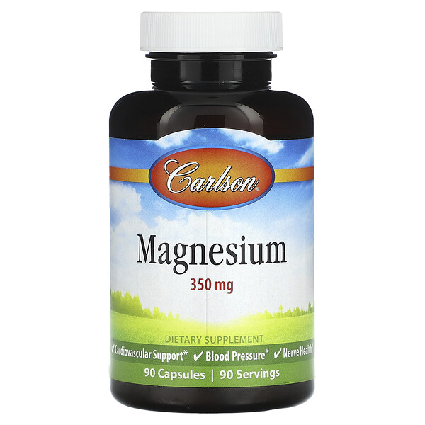 Магний - 350 мг - 90 капсул - Carlson Carlson