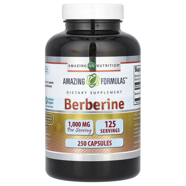 Берберин, 1000 мг, 250 капсул (500 мг на капсулу) Amazing Nutrition