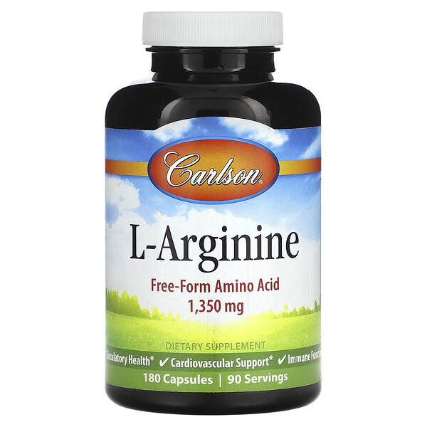 L-аргинин, 675 мг, 180 капсул Carlson