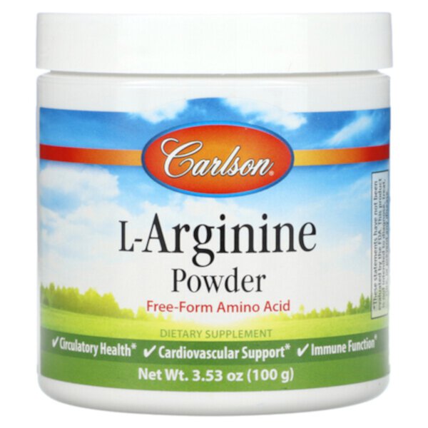 L-аргинин в порошке, 3,53 унции (100 г) Carlson
