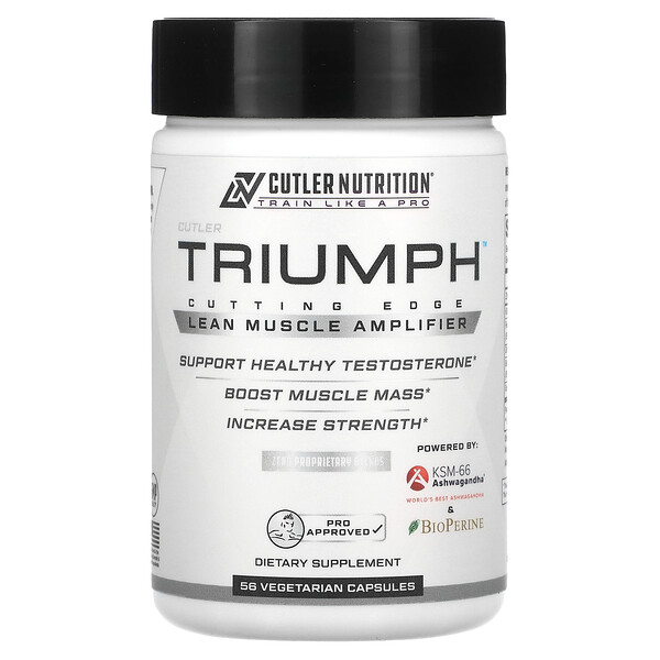 Triumph, Усилитель мышечной массы, 56 вегетарианских капсул Cutler Nutrition