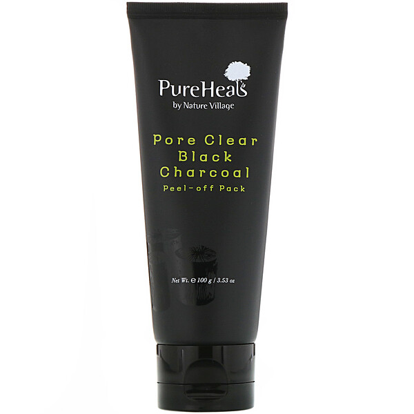 Pore Clear Black Charcoal, отслаивающаяся упаковка, 3,53 унции (100 г) PureHeals