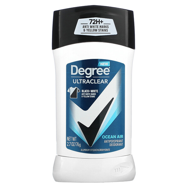 UltraClear, Черный + Белый, дезодорант-антиперспирант, океанский воздух, 2,7 унции (76 г) Degree