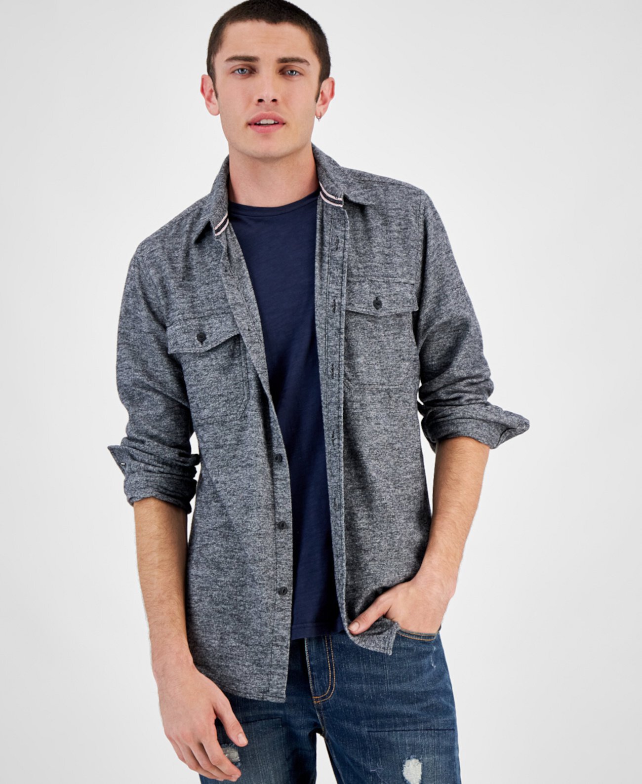 Мужская фланелевая рубашка обычного кроя на пуговицах Grindle, созданная для Macy's Sun & Stone