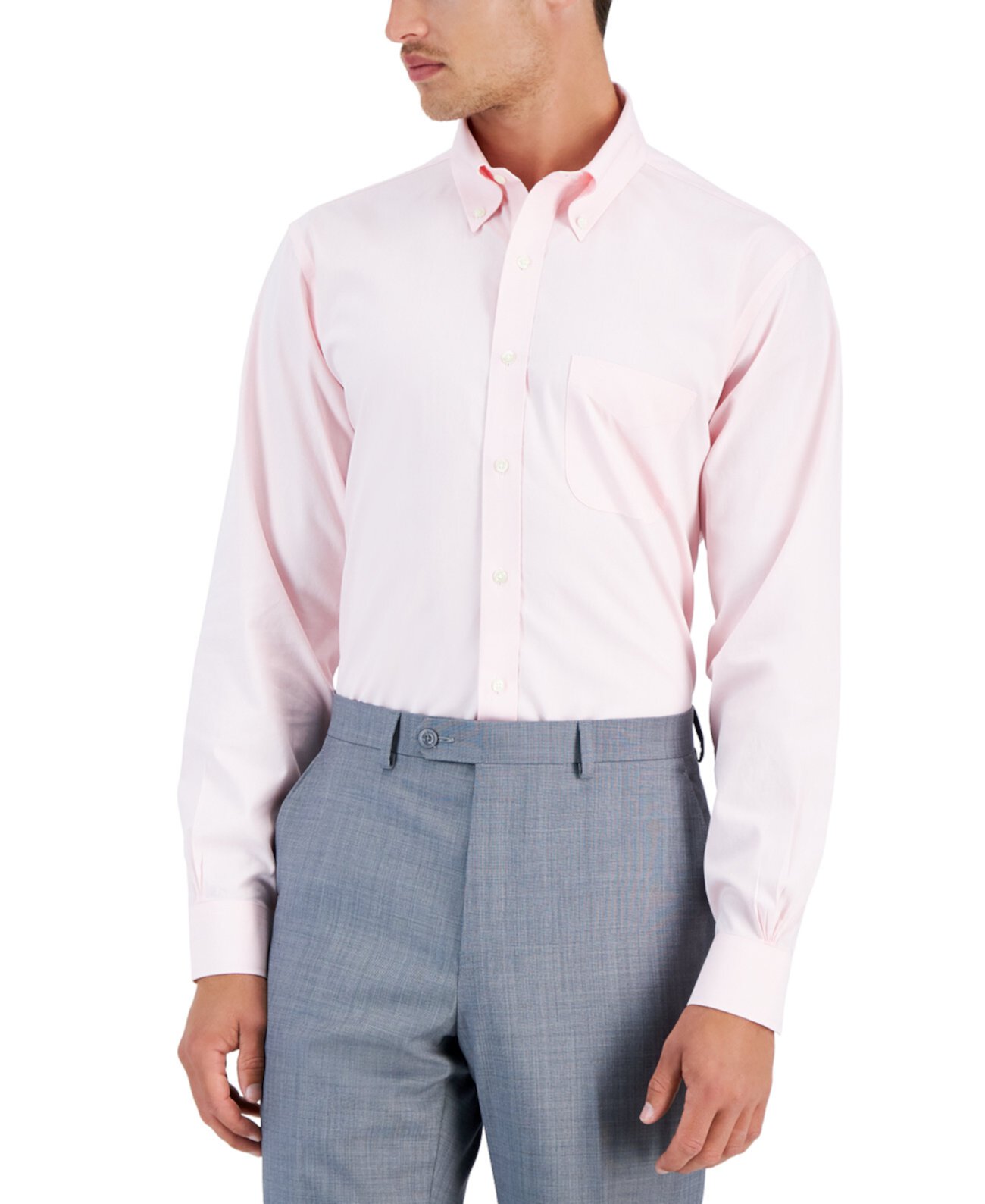 Мужская однотонная классическая рубашка обычного кроя без глажки Brooks Brothers