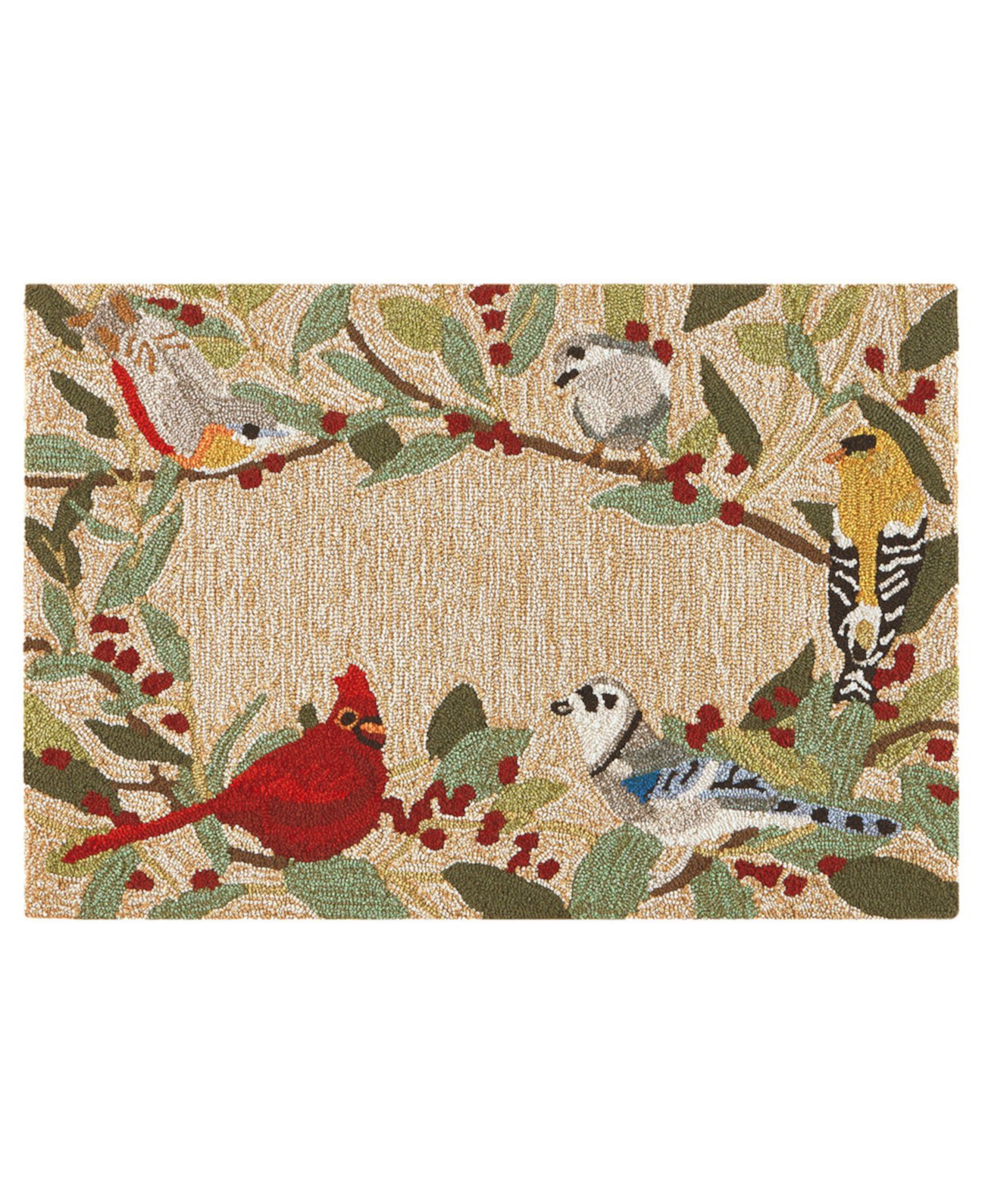 Коврик для улицы Frontporch Bird Border размером 2 фута 6 x 4 фута Liora Manne