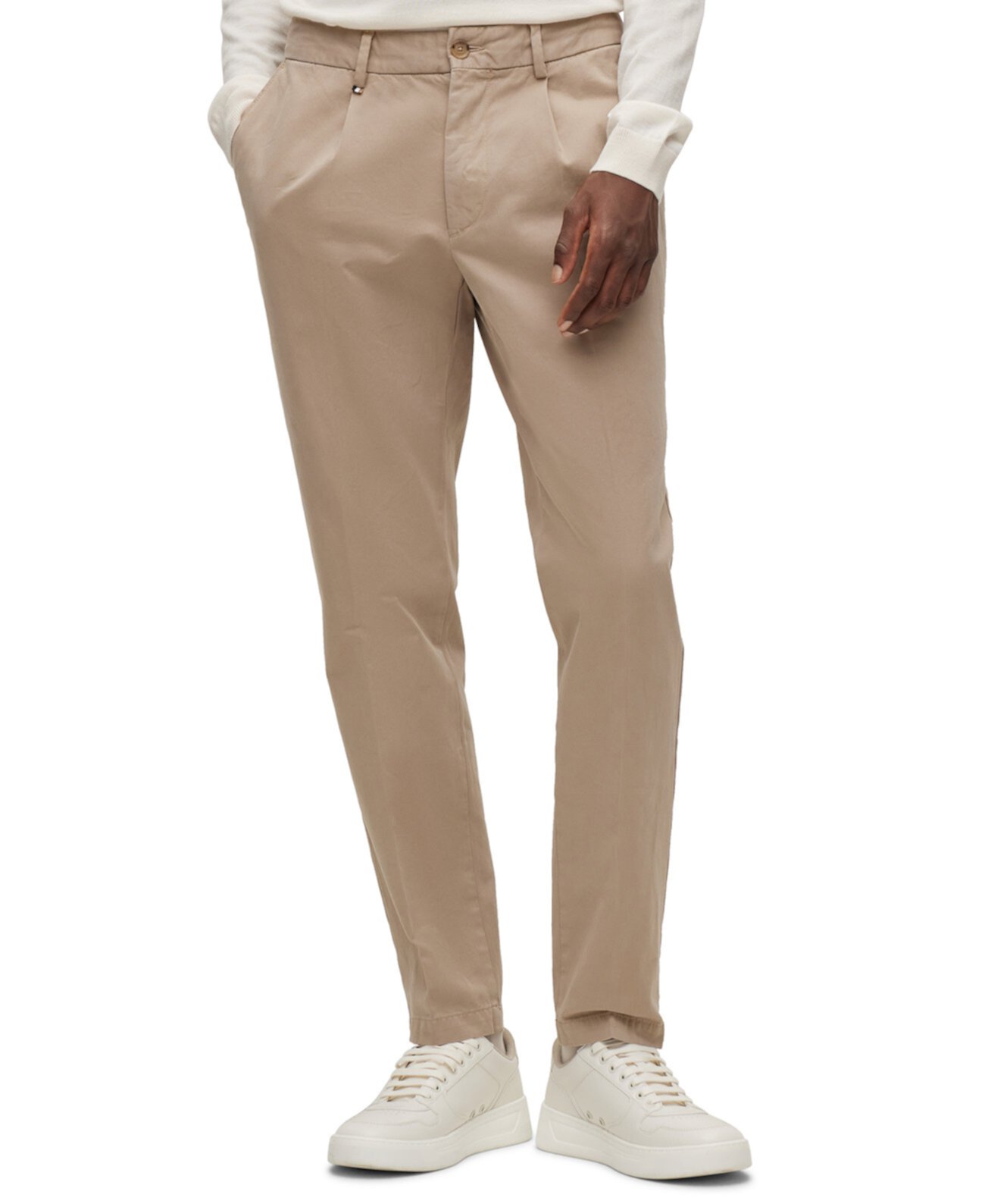 Мужские брюки со складками спереди BOSS