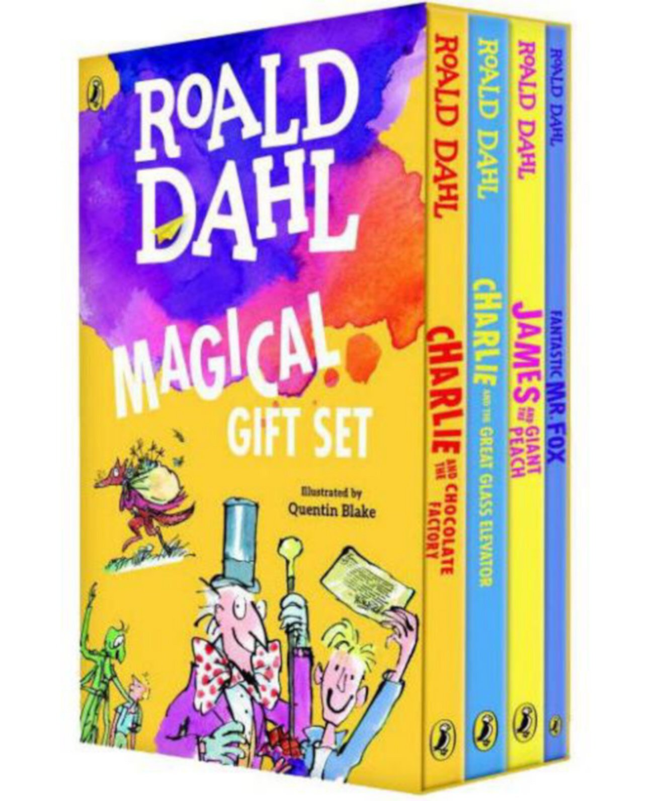 Детская книга Roald Dahl Волшебный набор из 4 книг - Чарли и шоколадная фабрика, Джеймс и гигантский персик, Фантастический мистер Лис, Чарли и большой стеклянный лифт Barnes & Noble